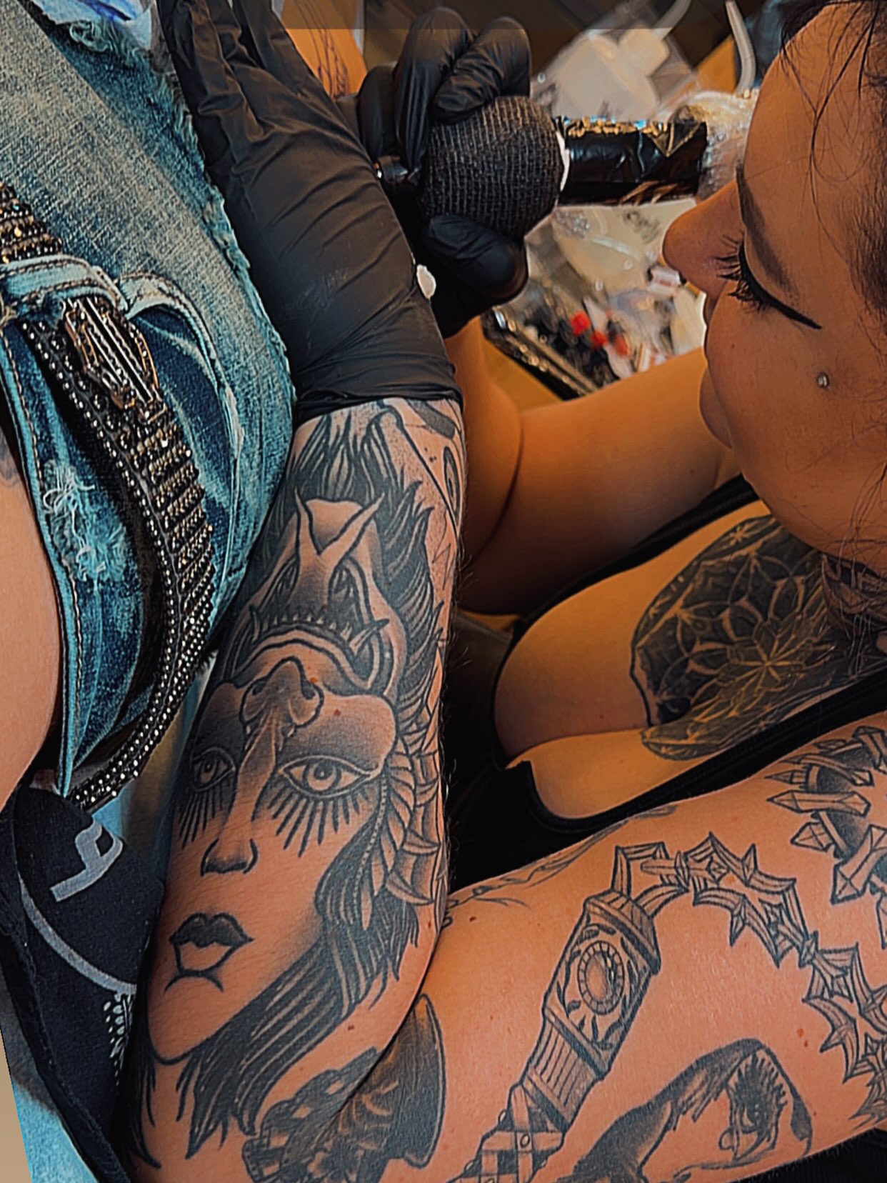 Tattoo by @itsmikachutattoos — american_traditional, black_and_grey