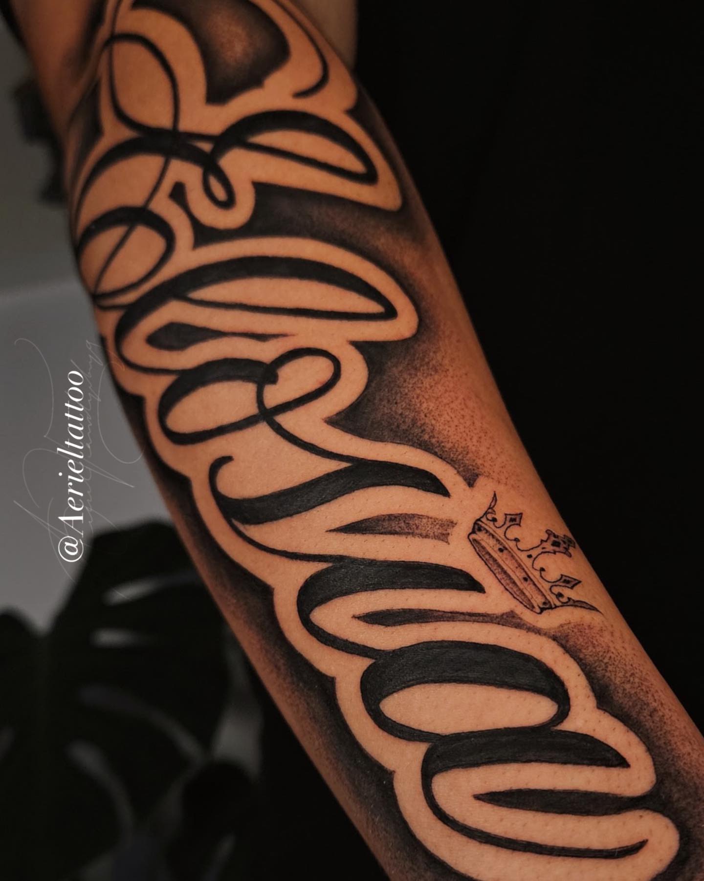Tattoo by @aerieltattoo — lettering_script