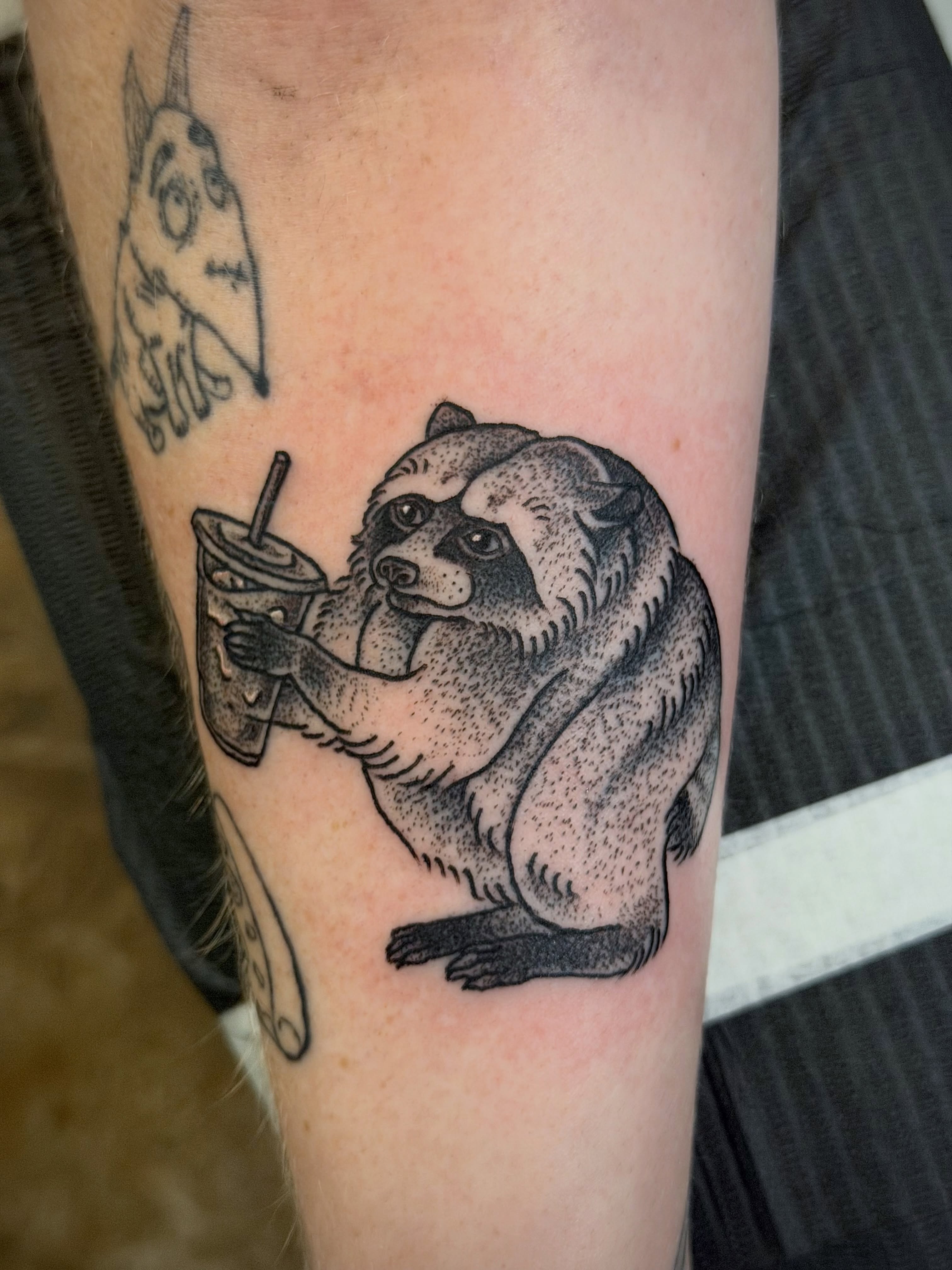 Tattoo by @scruffy_tattooer — dotwork, realism