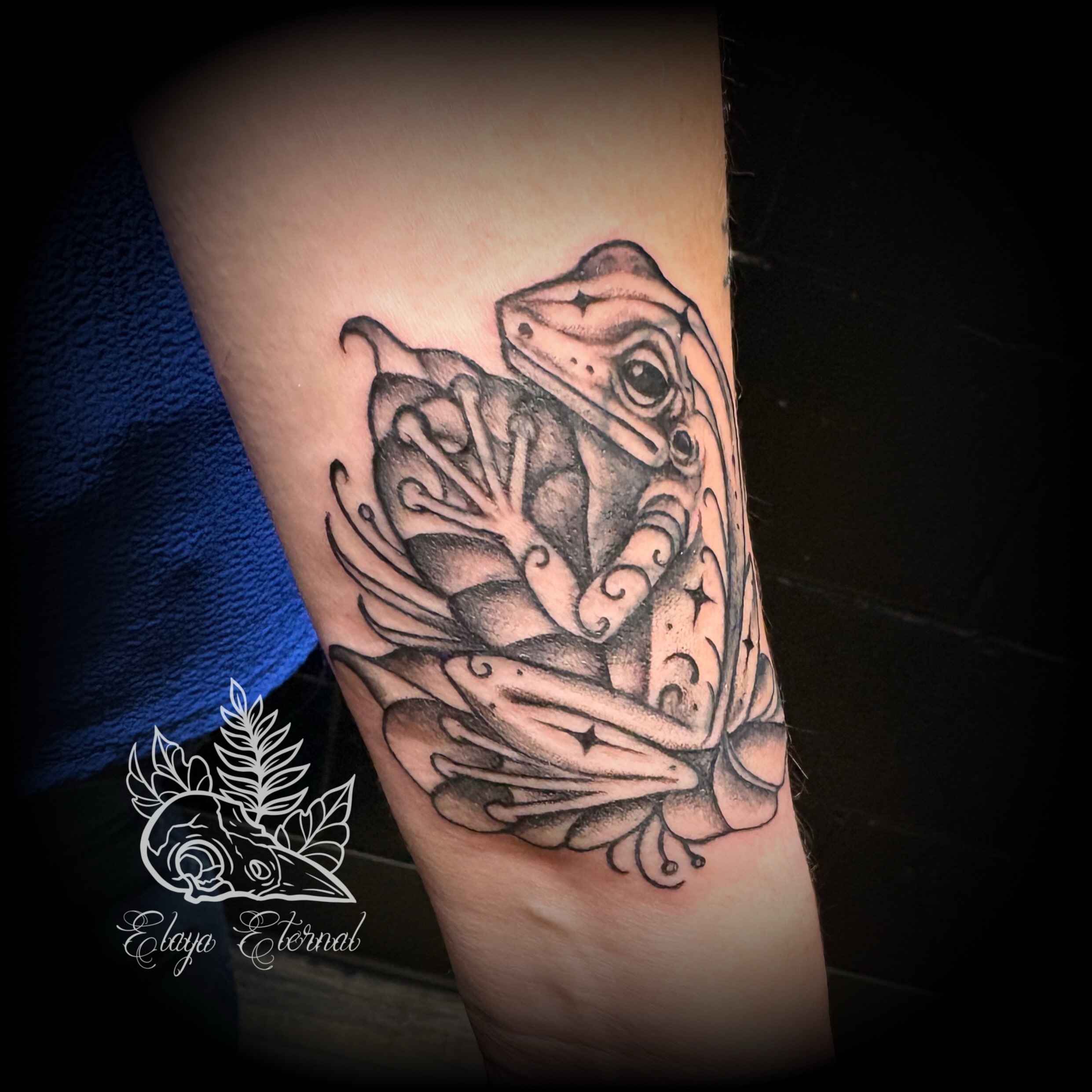 Tattoo by @elaya.tattoo.artistry — black_and_grey