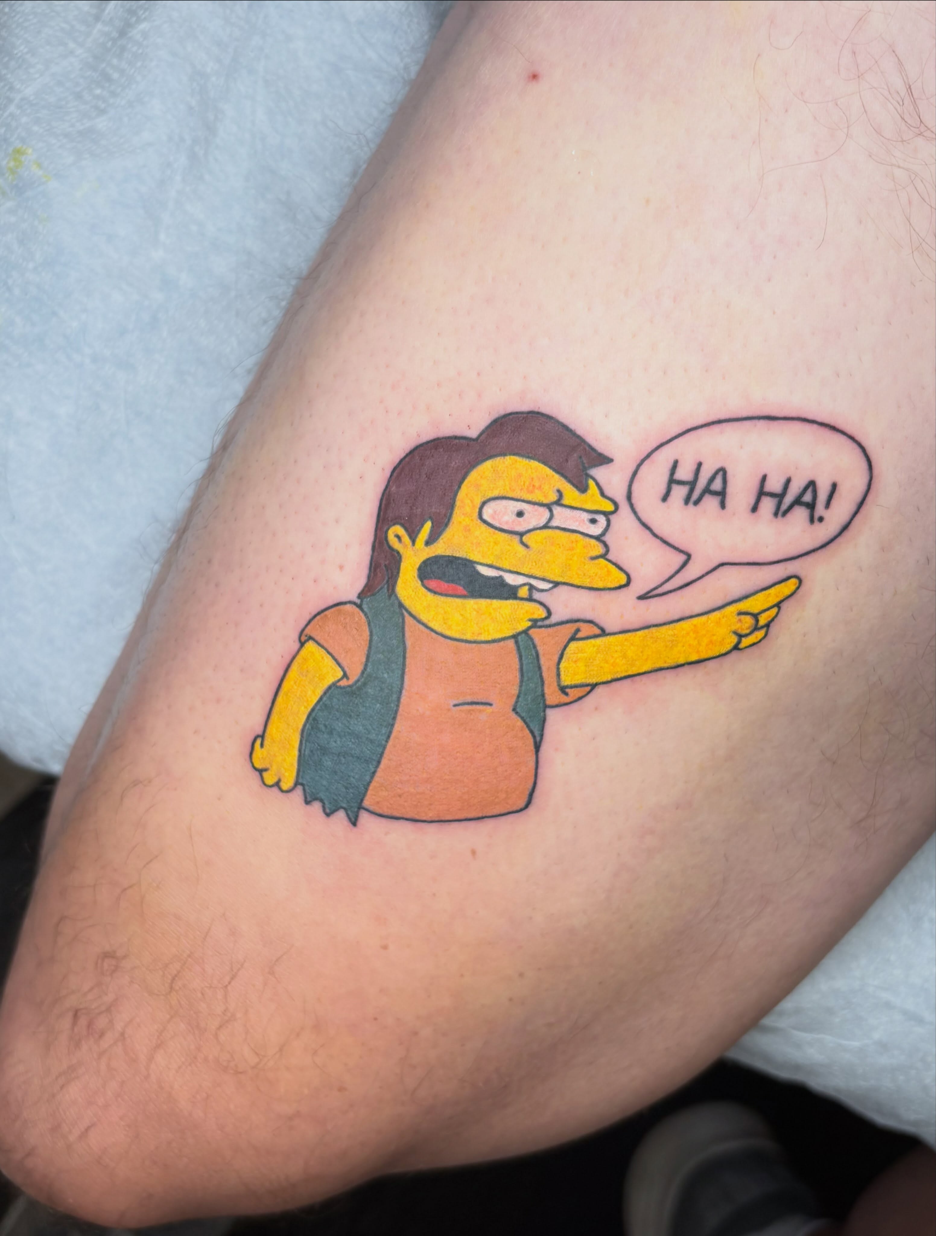 Bart simpson illustrative tattoo on the forearm by ππ‘ππ―π² πππ₯π₯ππ²