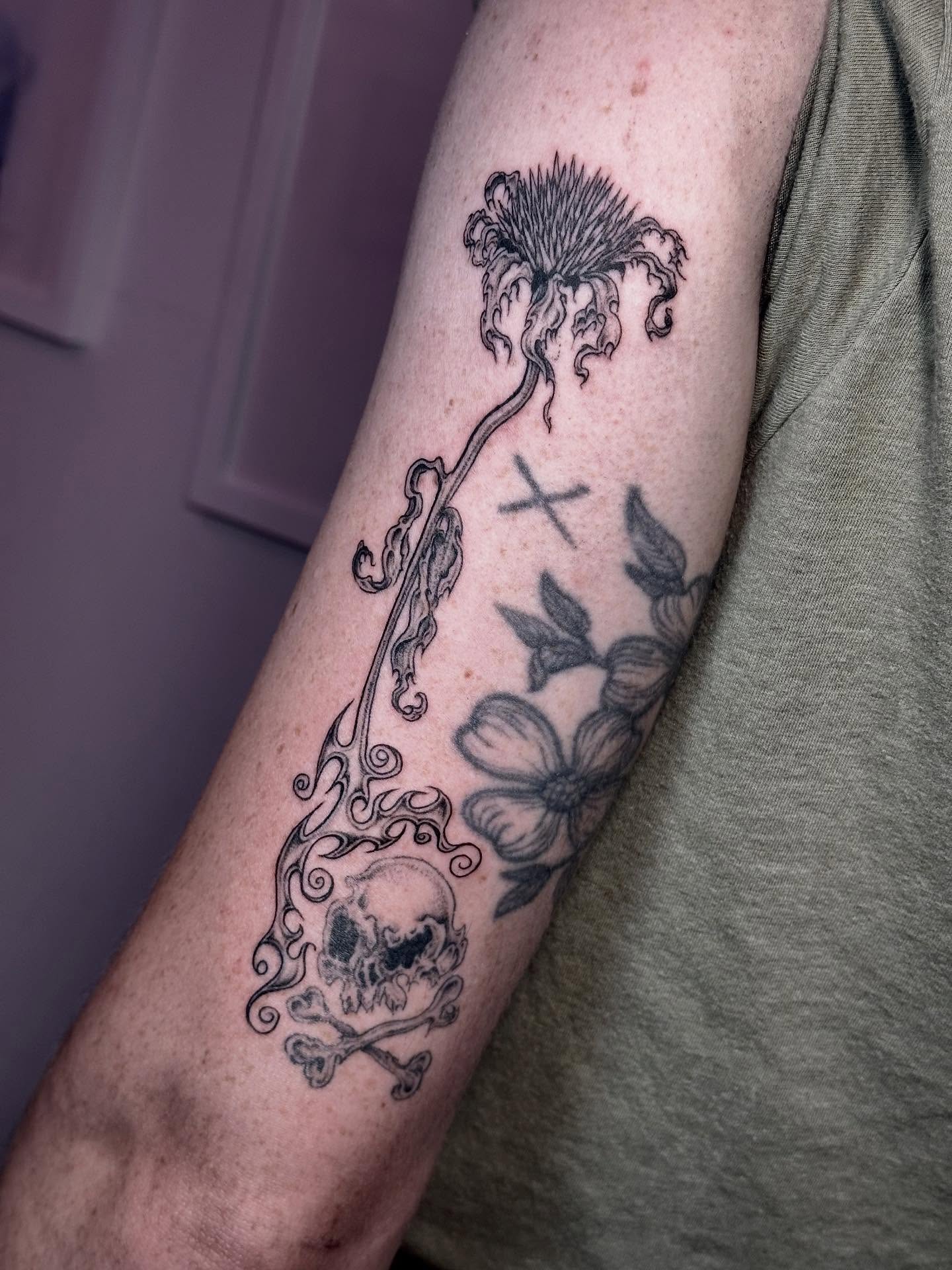 Tattoo by @madonna_the_slut — black_and_grey