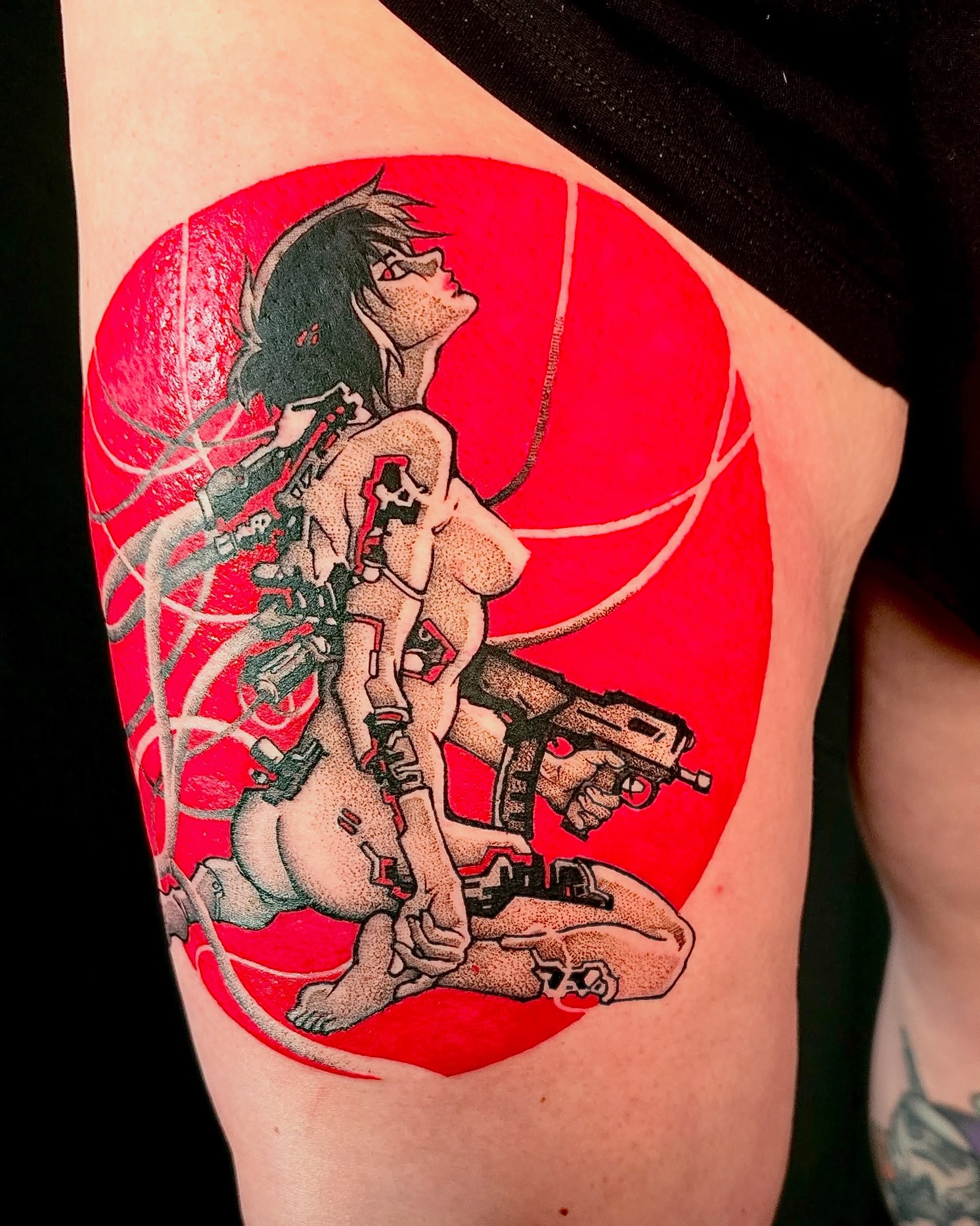 Tattoo by @deathcandy_art — anime, dotwork