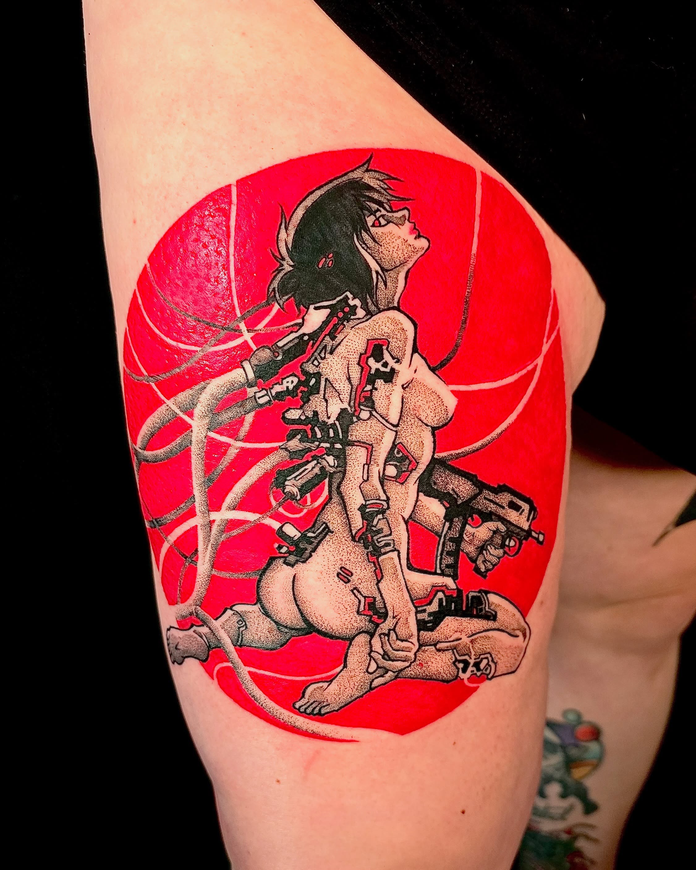 Tattoo by @deathcandy_art — anime, dotwork