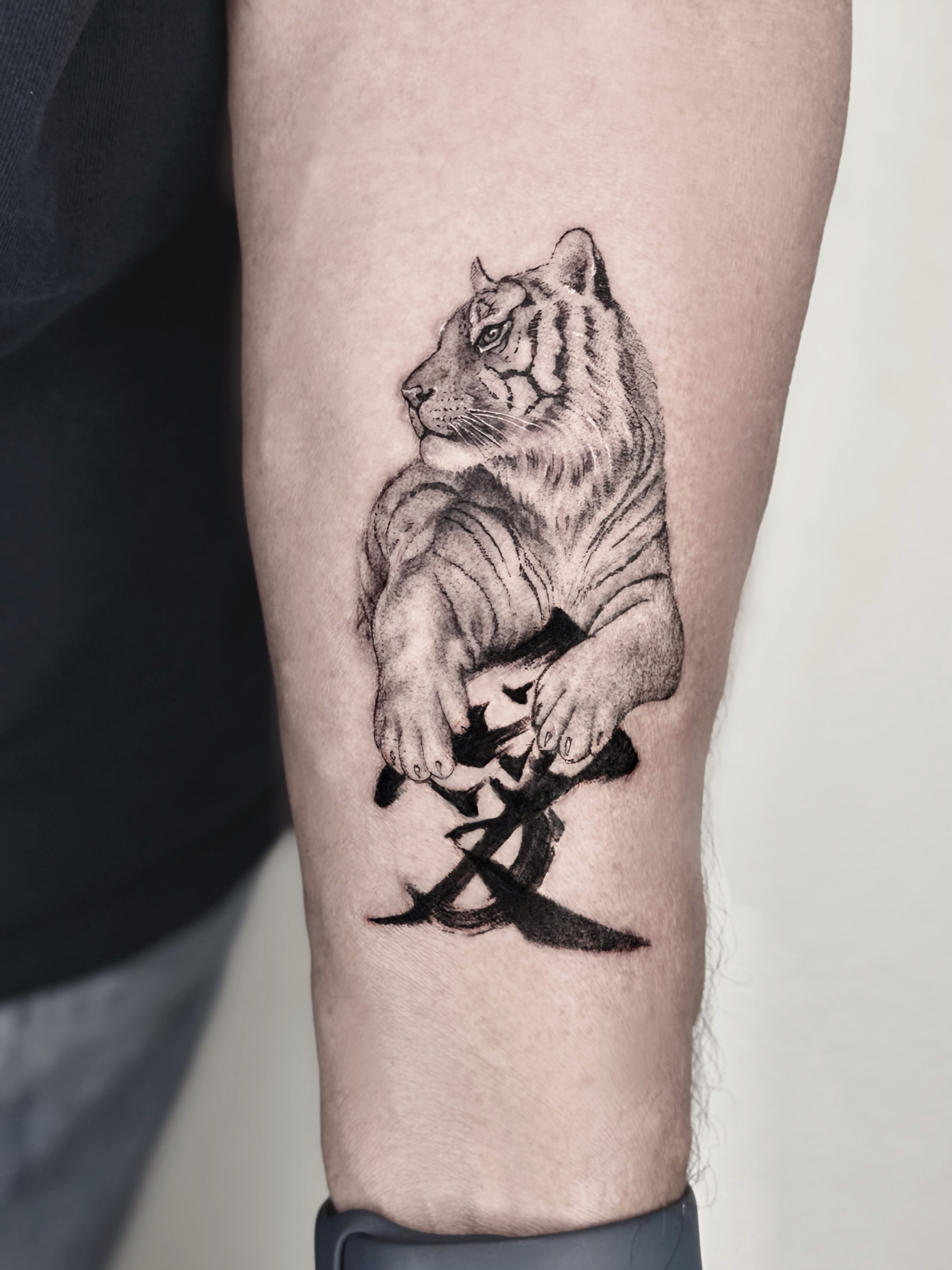 Tiger realism tattoo on the forearm by ๐๐๐๐ ๐๐๐๐๐๐ ๐๐๐๐๐