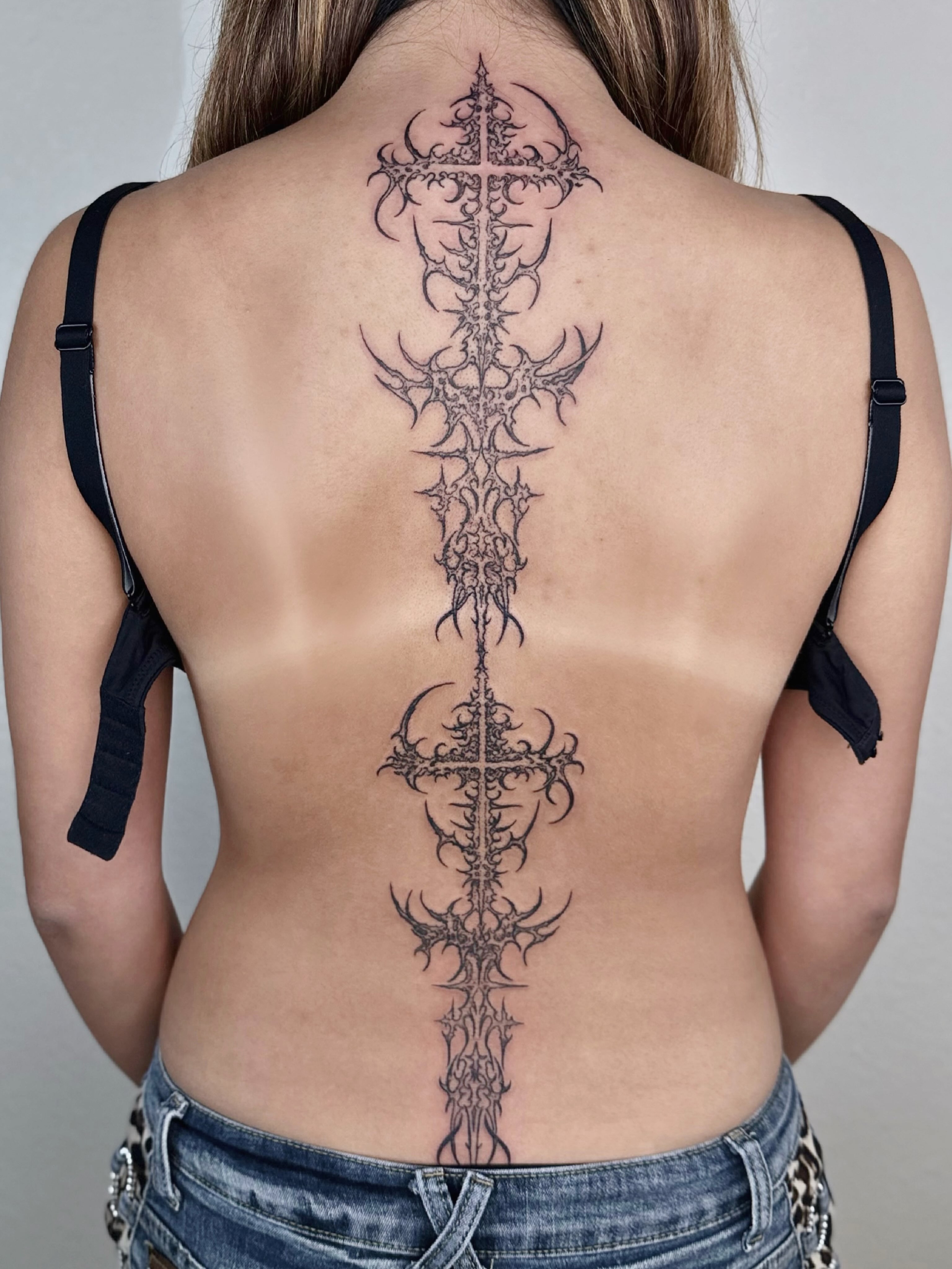 Cross tribal tattoo on the back by ๐๐๐๐ ๐๐๐๐๐๐ ๐๐๐๐๐