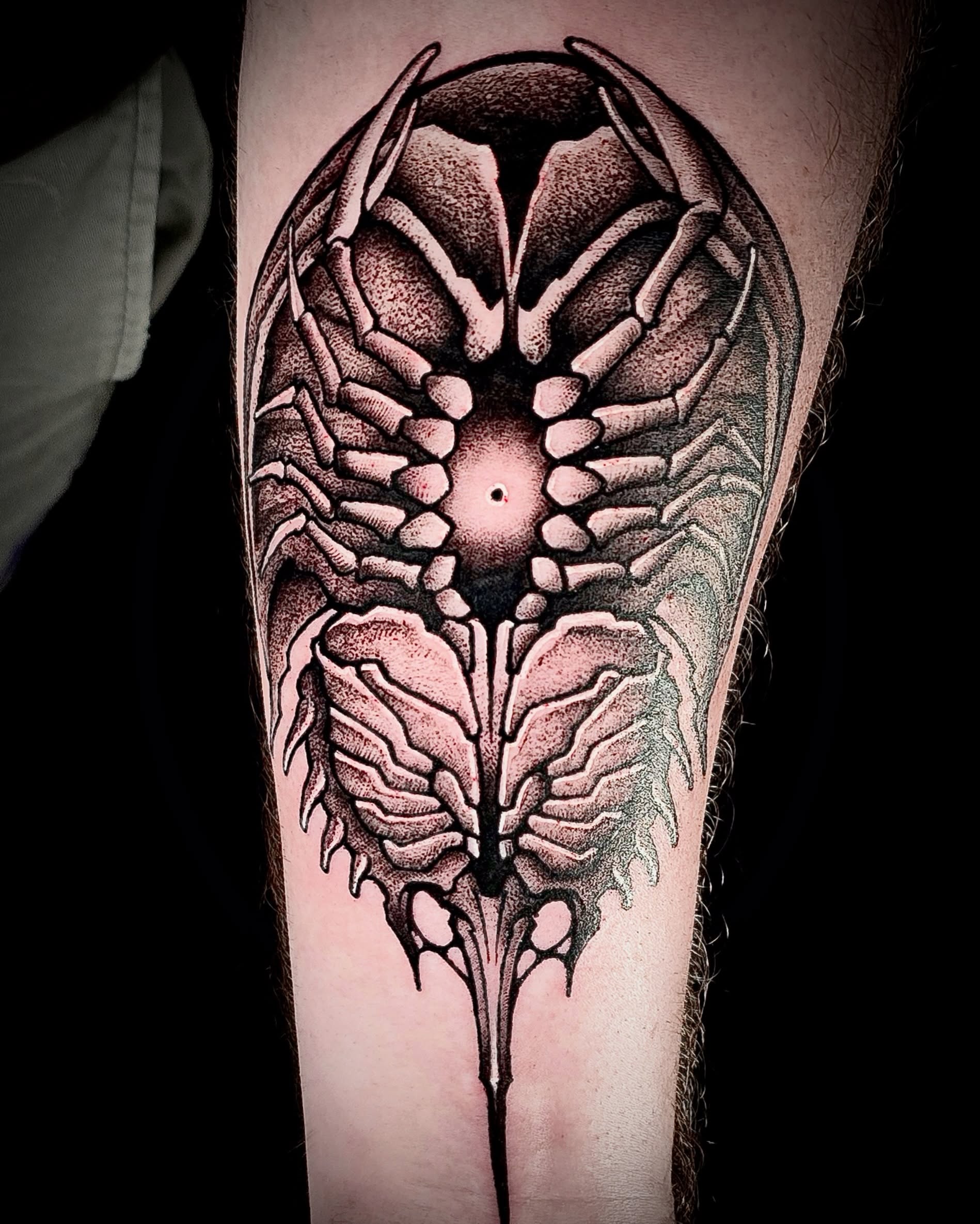 Tattoo by @deathcandy_art — dotwork, realism