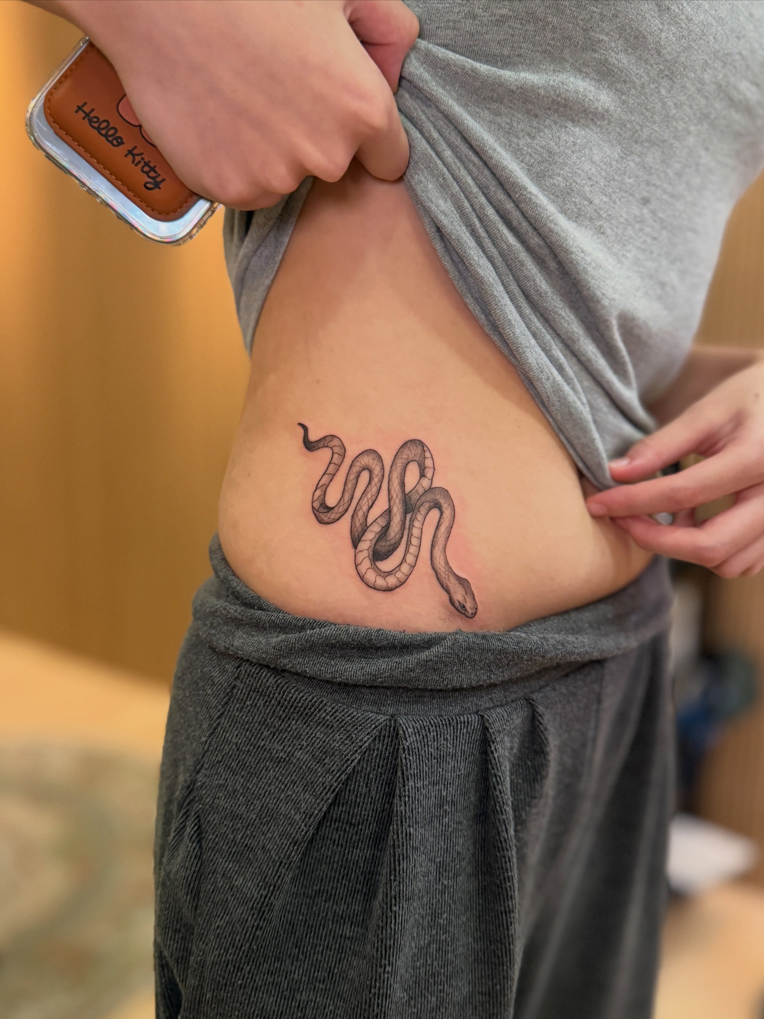 Tattoo by @lulu.ttttttt — black_and_grey