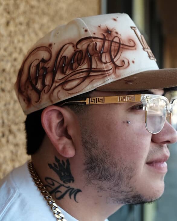 Script lettering lettering script tattoo on the head by El Beaver Tattoos