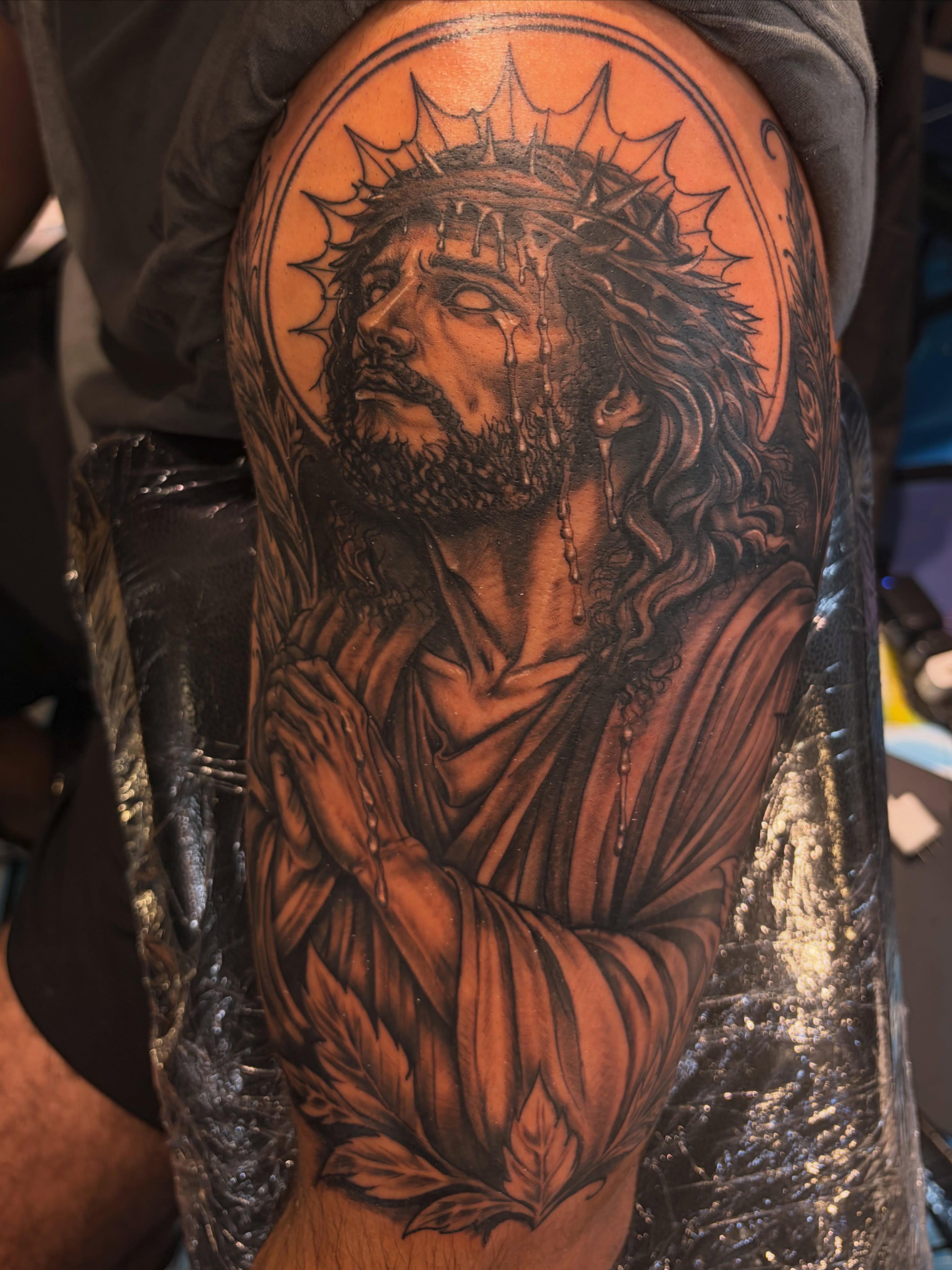 Jesus Christ realism tattoo on the forearm by Inked By E, Philadelphia, Pennsylvania