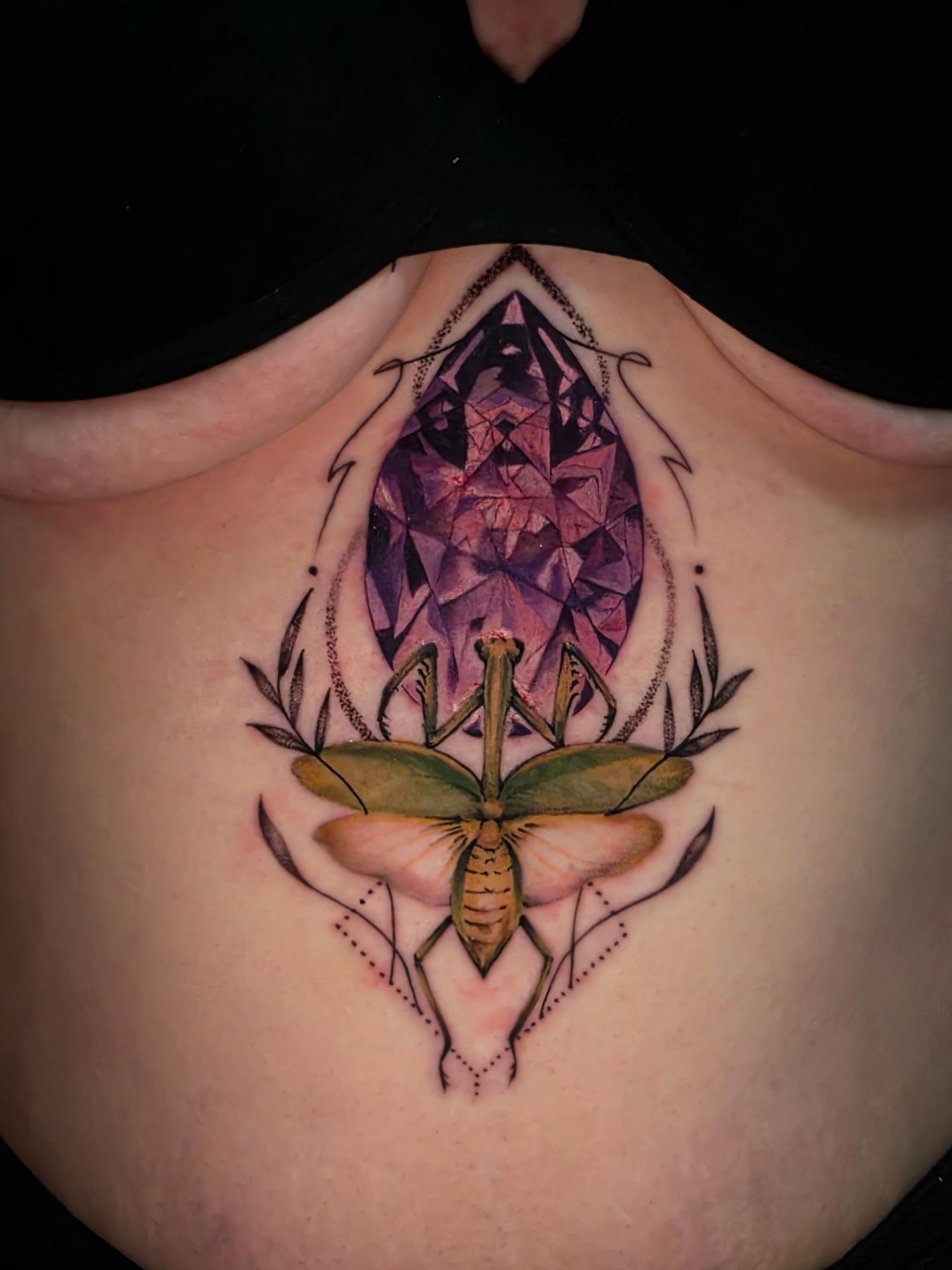 Tattoo by @matriix.ink.tattoos — geometric, watercolor