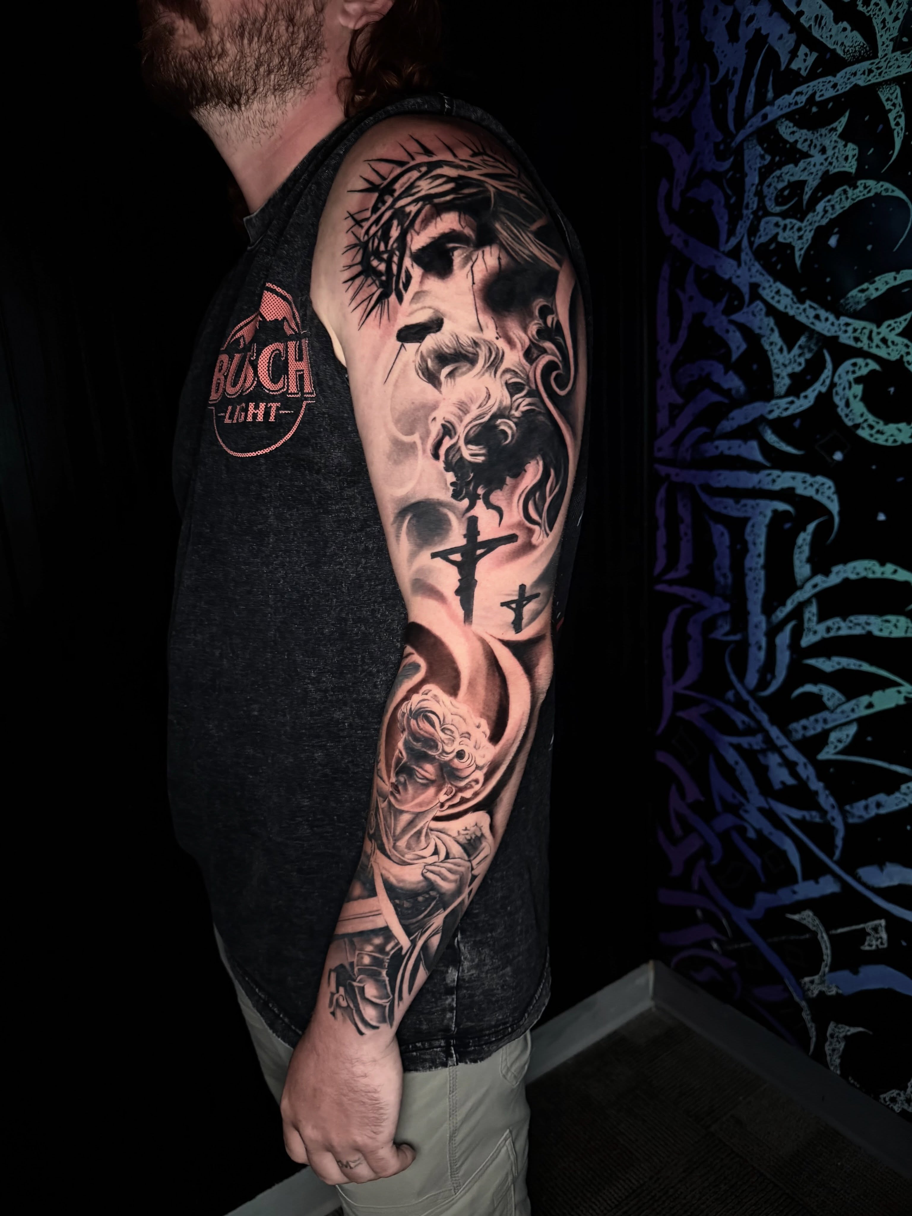 Tattoo by @shellzinkz — black_and_grey, realism