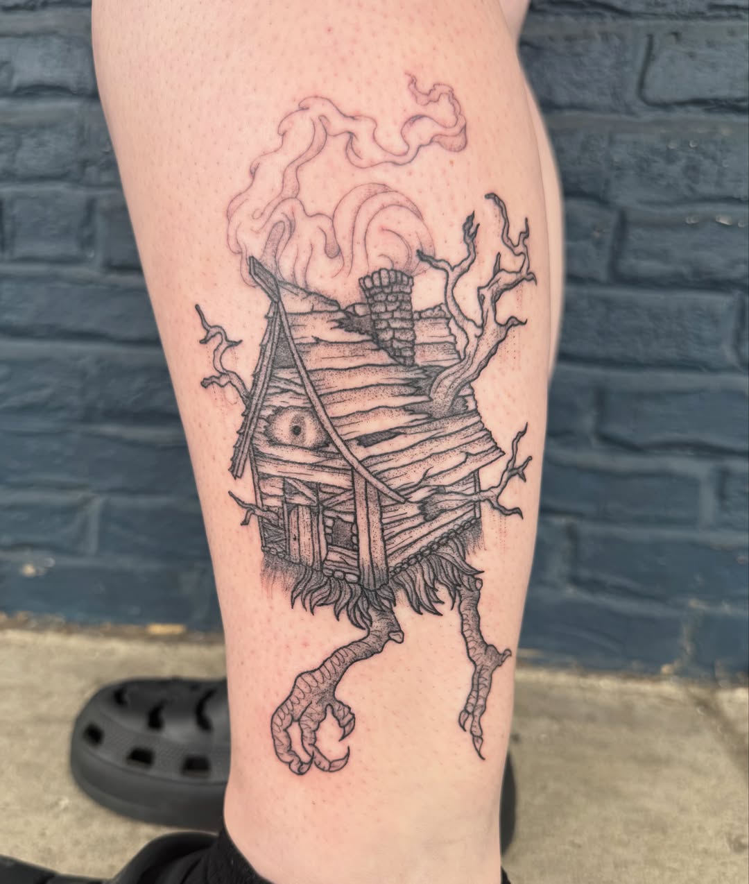 Tattoo by @nuclearhearttattoos — dotwork, black_and_grey