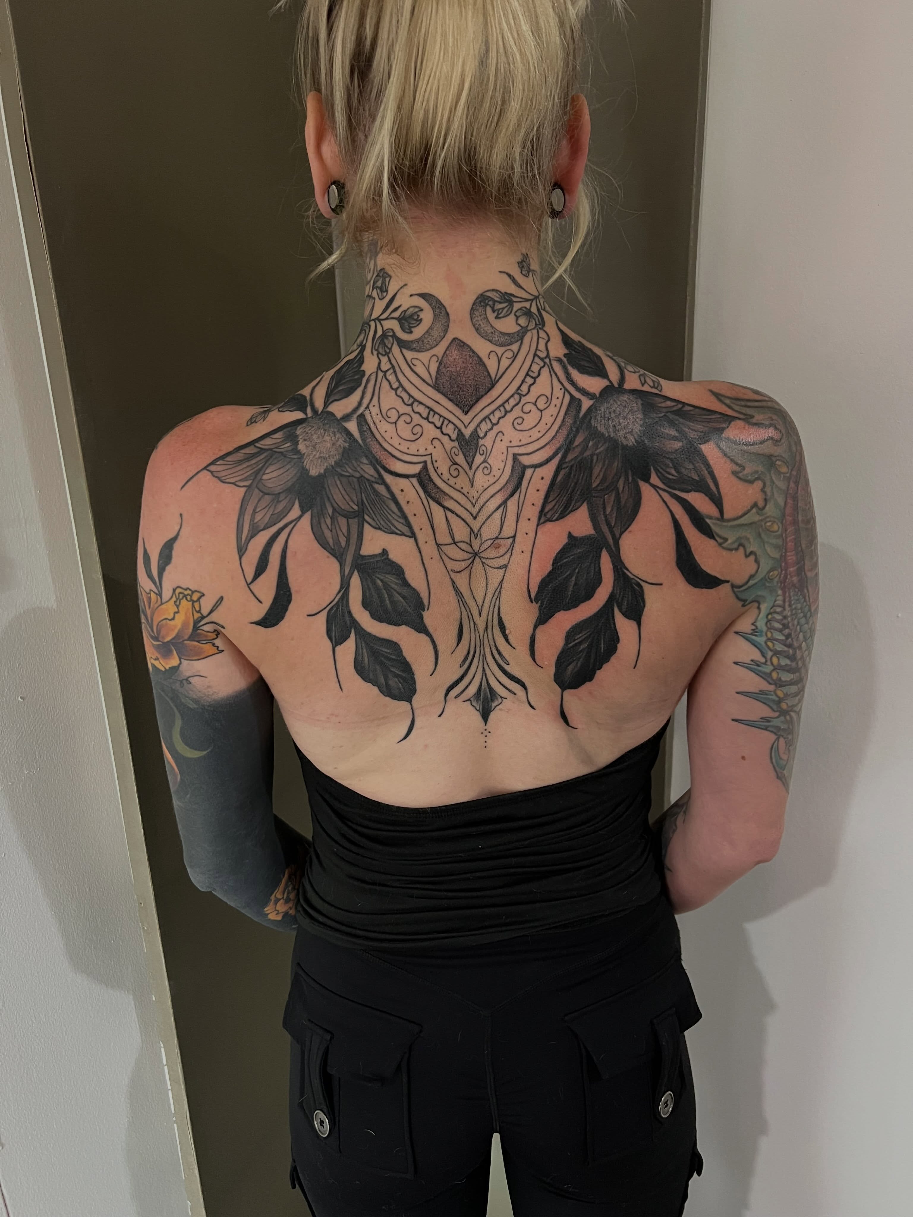 Tattoo by @natasha.p.tattoos — black_and_grey, geometric