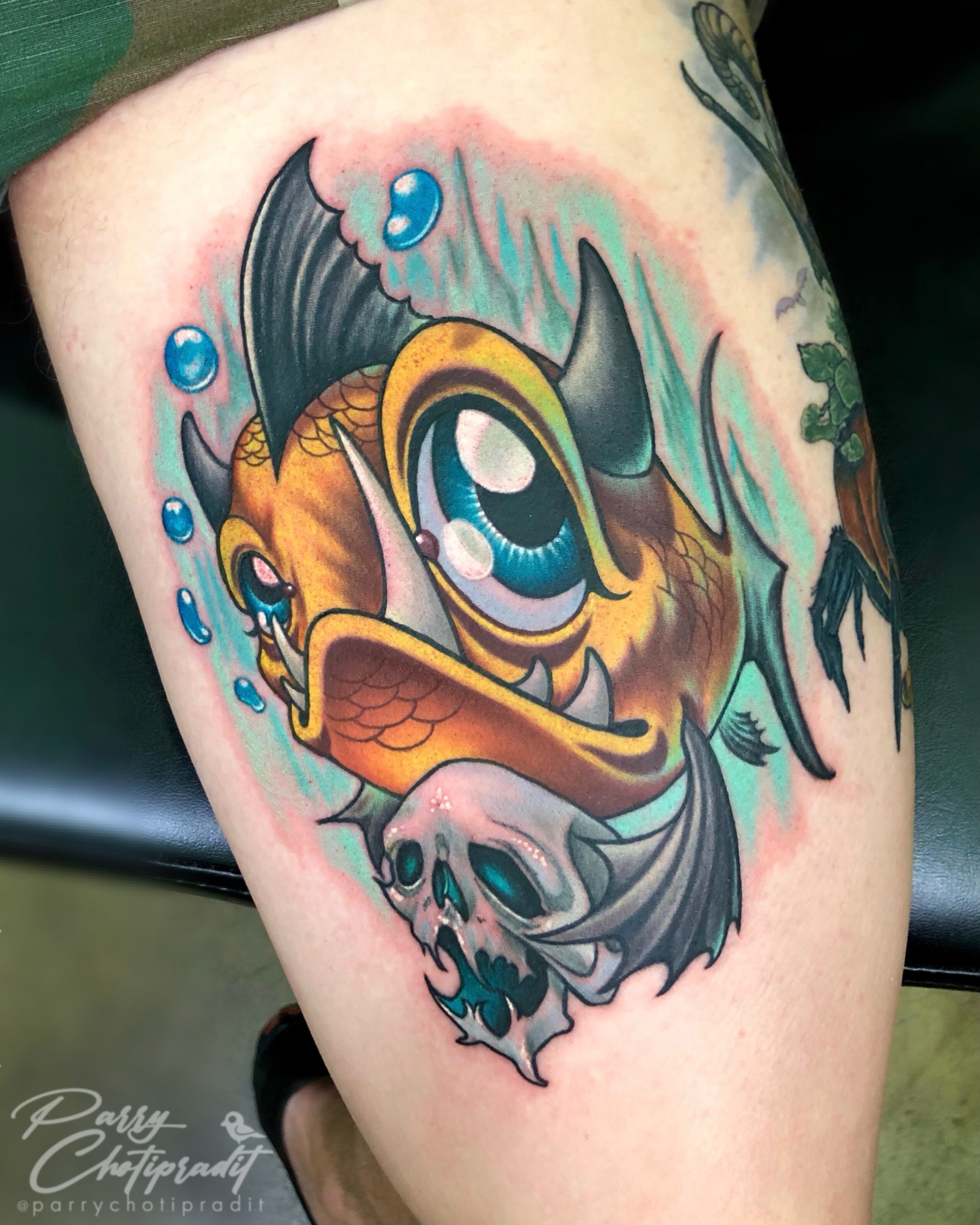 Tattoo by @parrychotipradit — american_traditional, dotwork