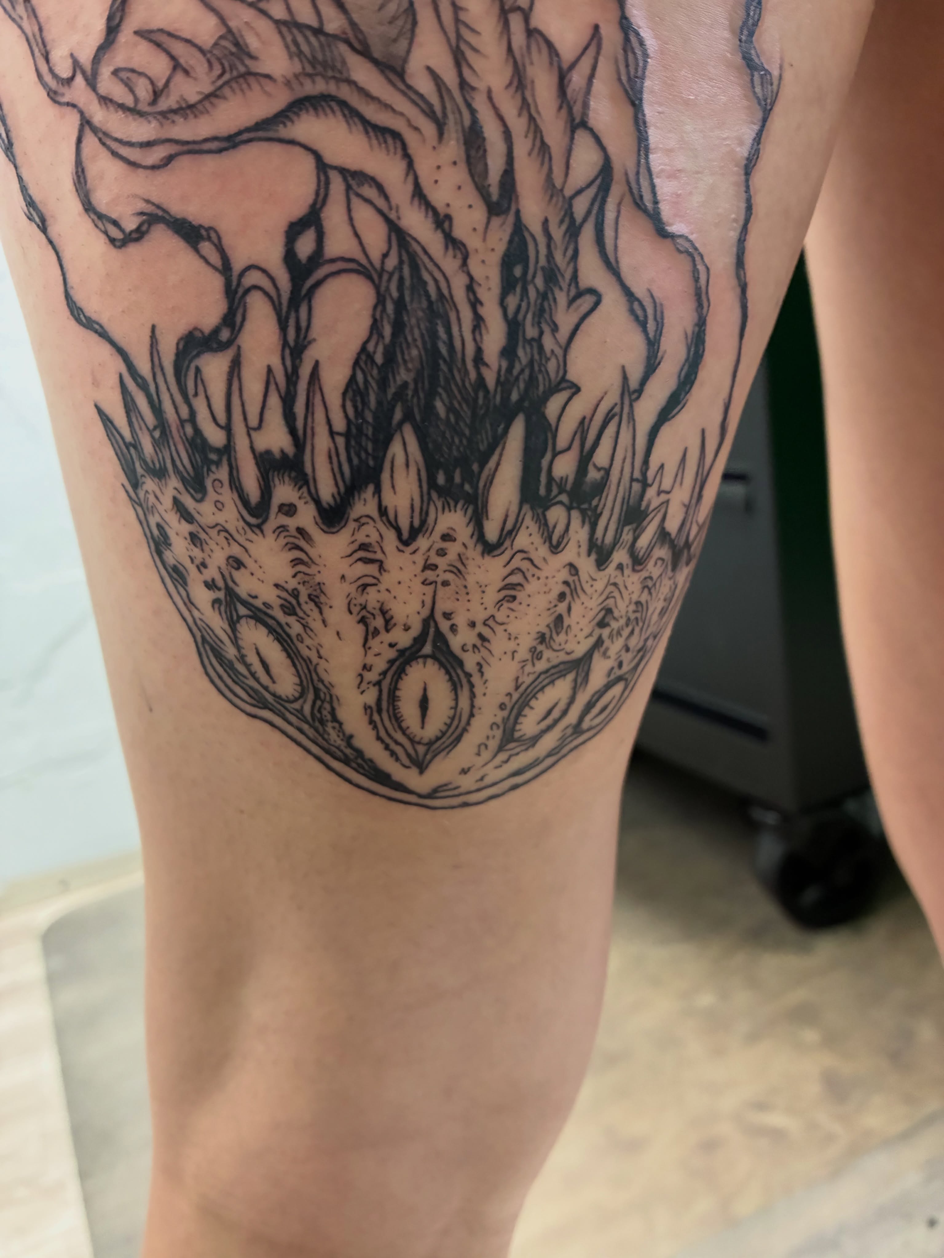 Tattoo by @jimtattoos801 — black_and_grey, dark_realism