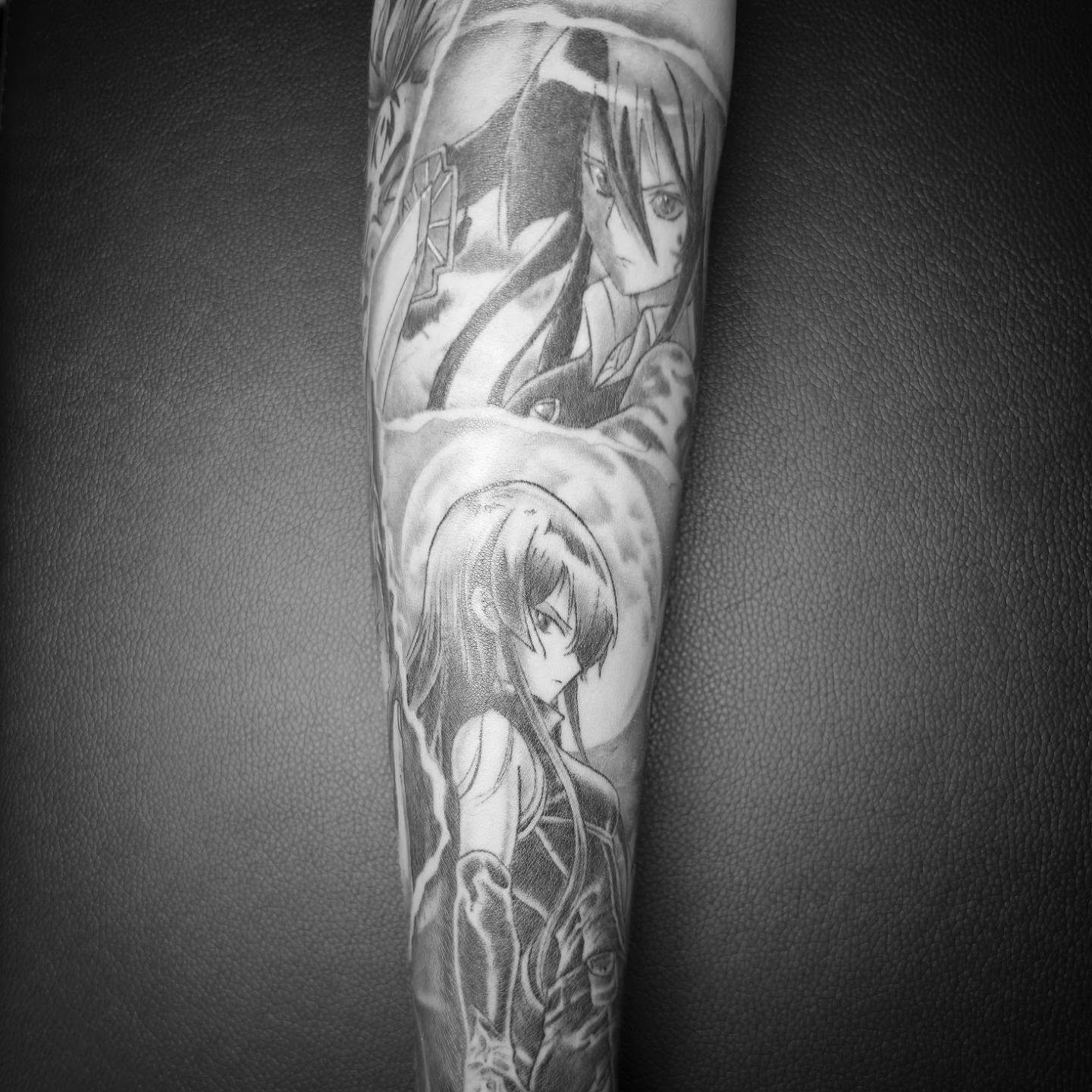 Anime characters anime tattoo on the forearm by Tattoo Artist, Orange, California