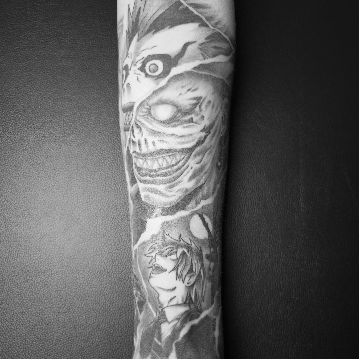 Anime characters anime tattoo on the forearm by Tattoo Artist, Orange, California