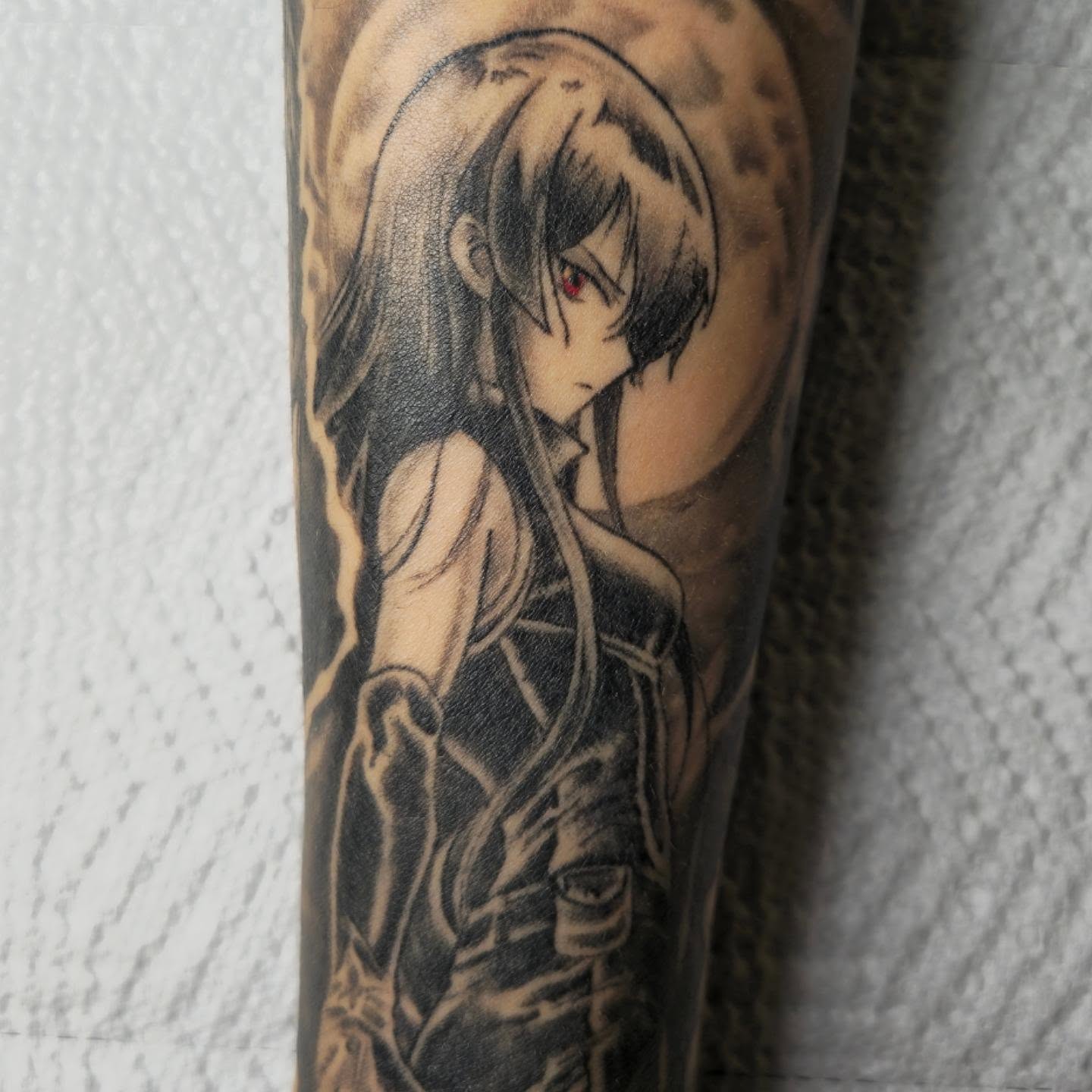 Anime character anime tattoo on the forearm by Tattoo Artist, Orange, California