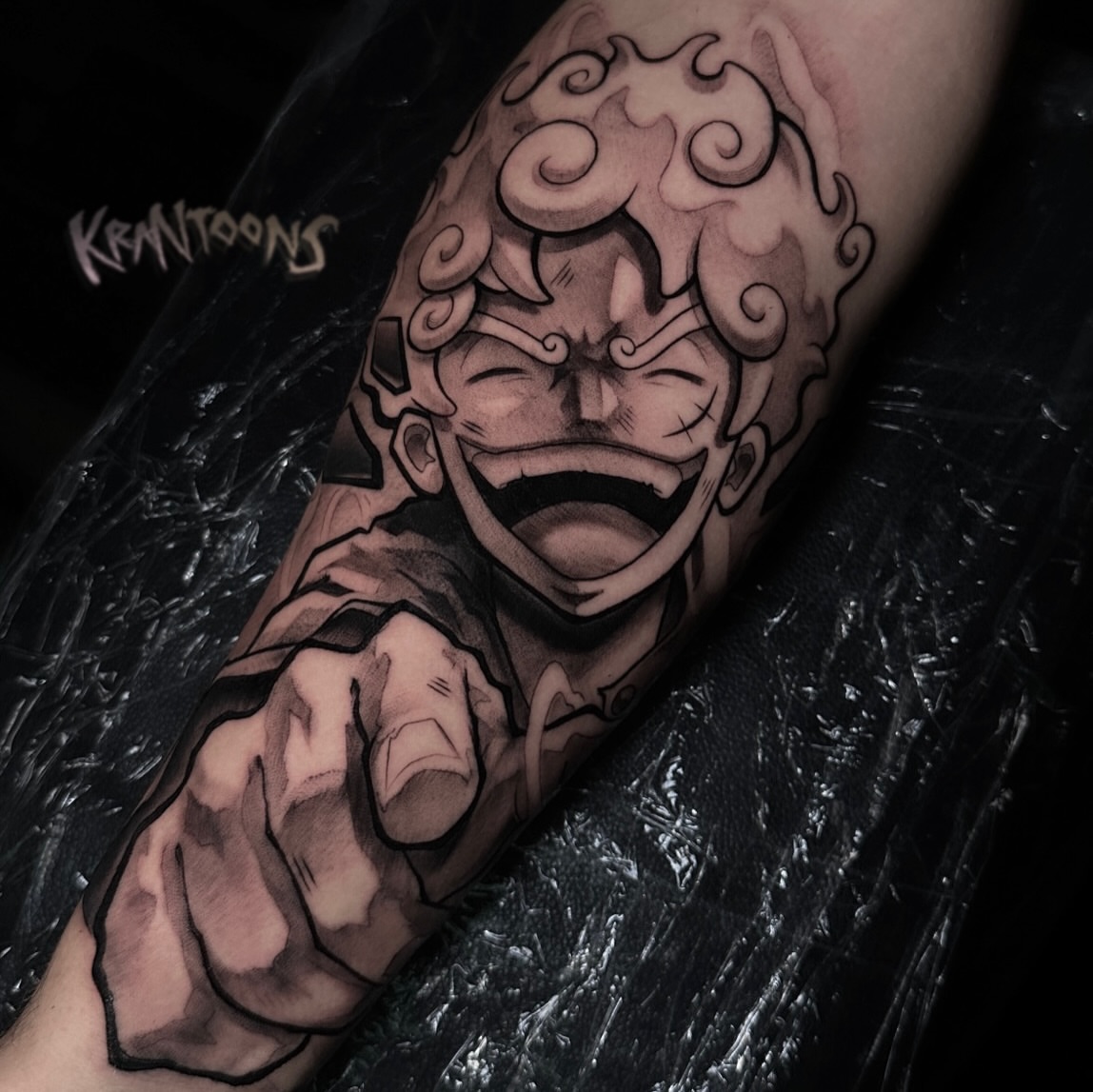 Tattoo by @krantoons — black_and_grey
