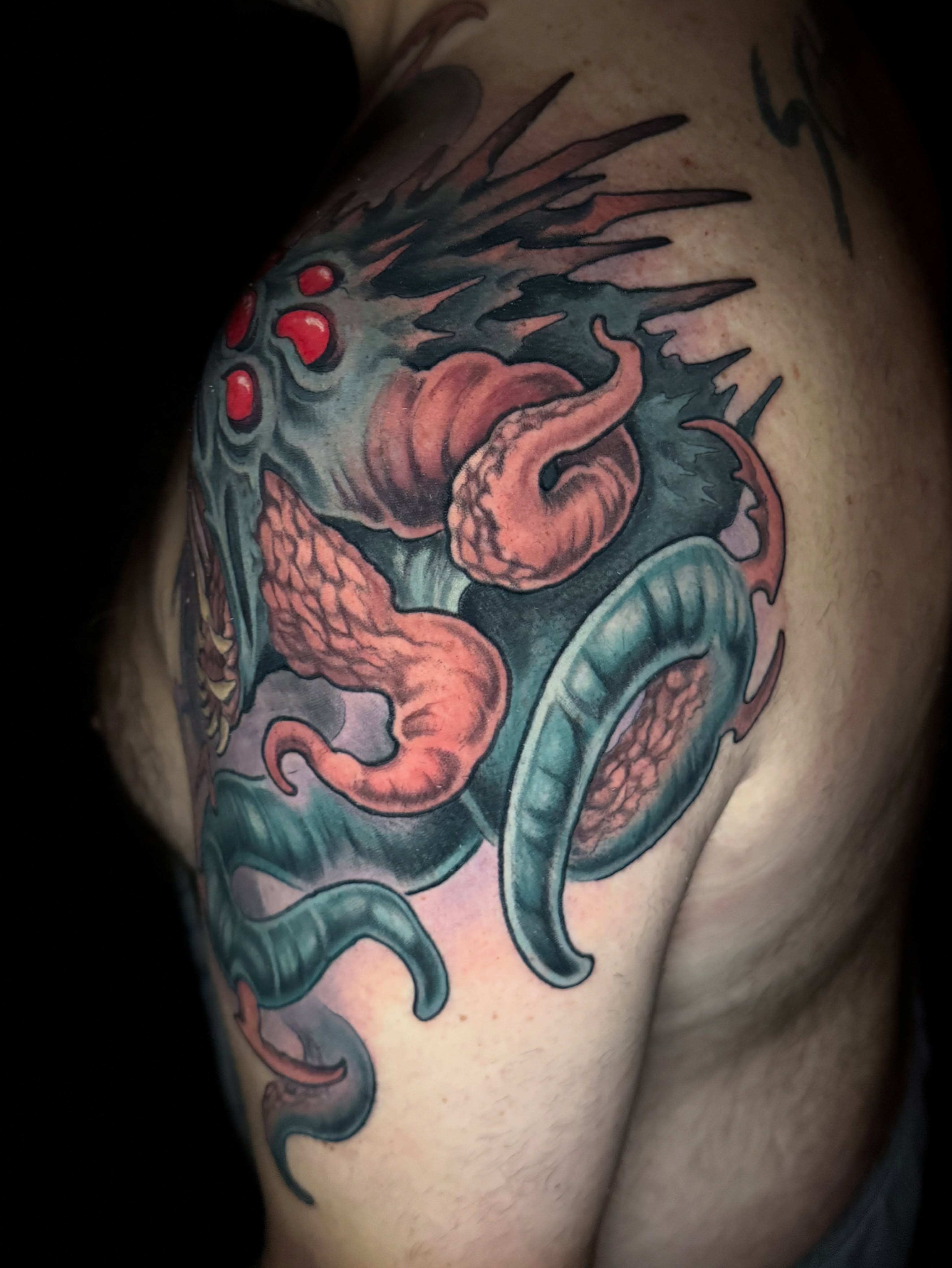Tattoo by @krissy.carnage — american_traditional, dotwork