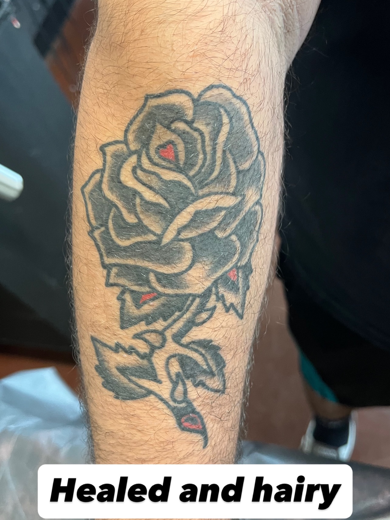 Rose black and grey tattoo on the forearm by Nestor Zelaya