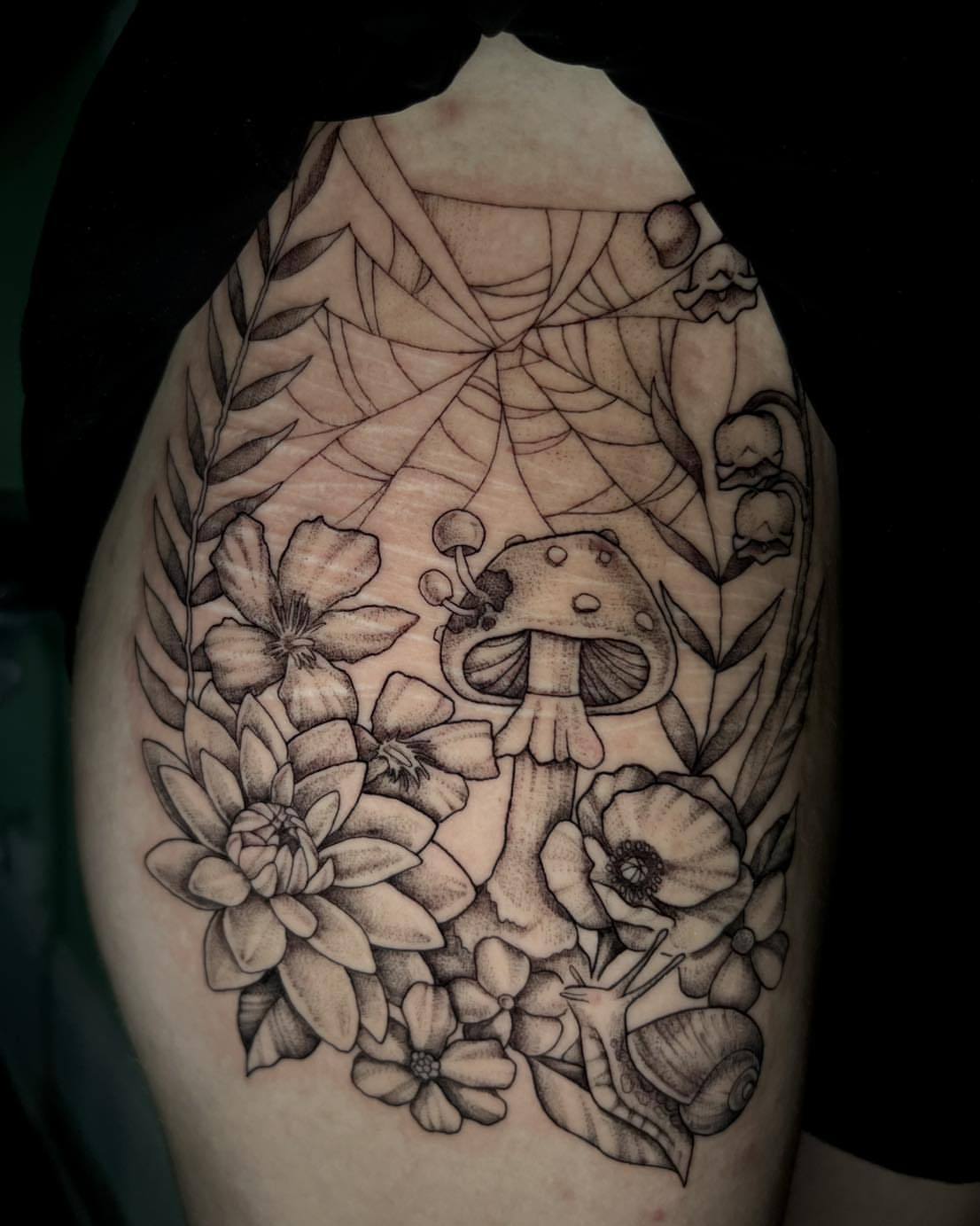 Tattoo by @tattoos_bymkr — dotwork, black_and_grey