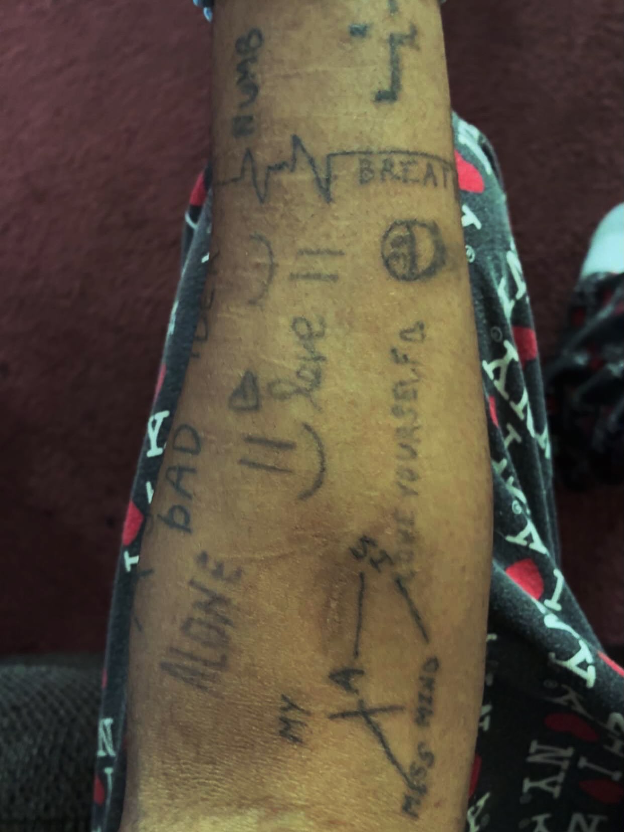 Words and phrases lettering script tattoo on the forearm by SoulTiedTattoos❤️‍🔥🖊️.