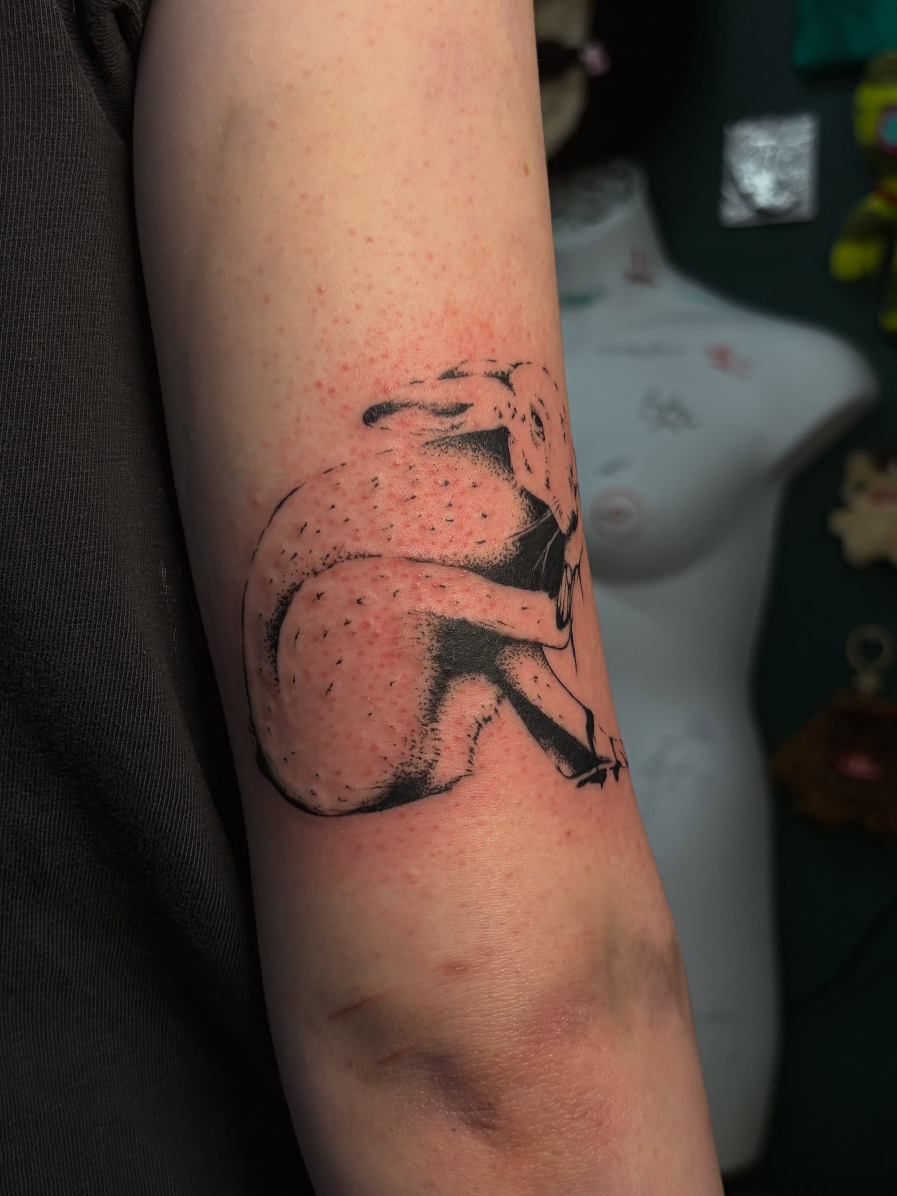 Tattoo by @sexyratpotion — dotwork