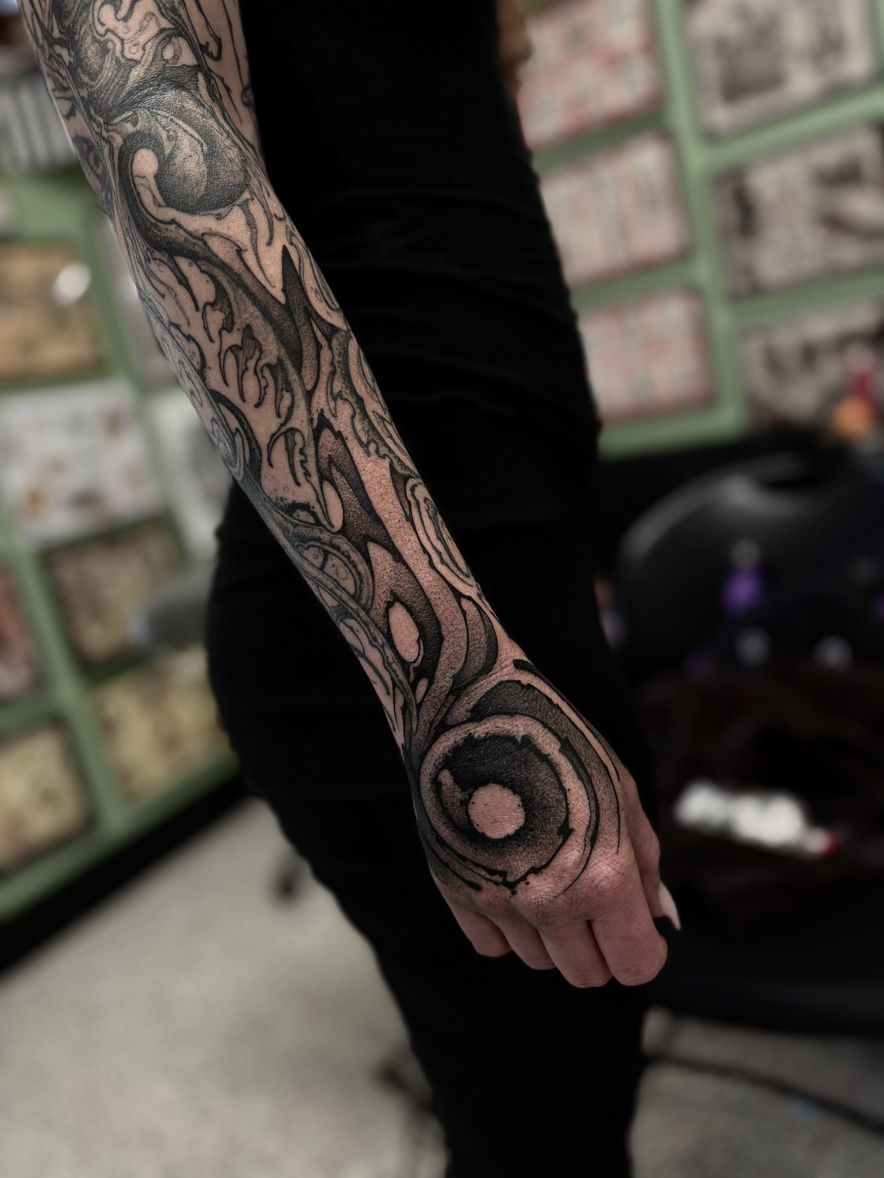 Tattoo by @8jinx9 — black_and_grey