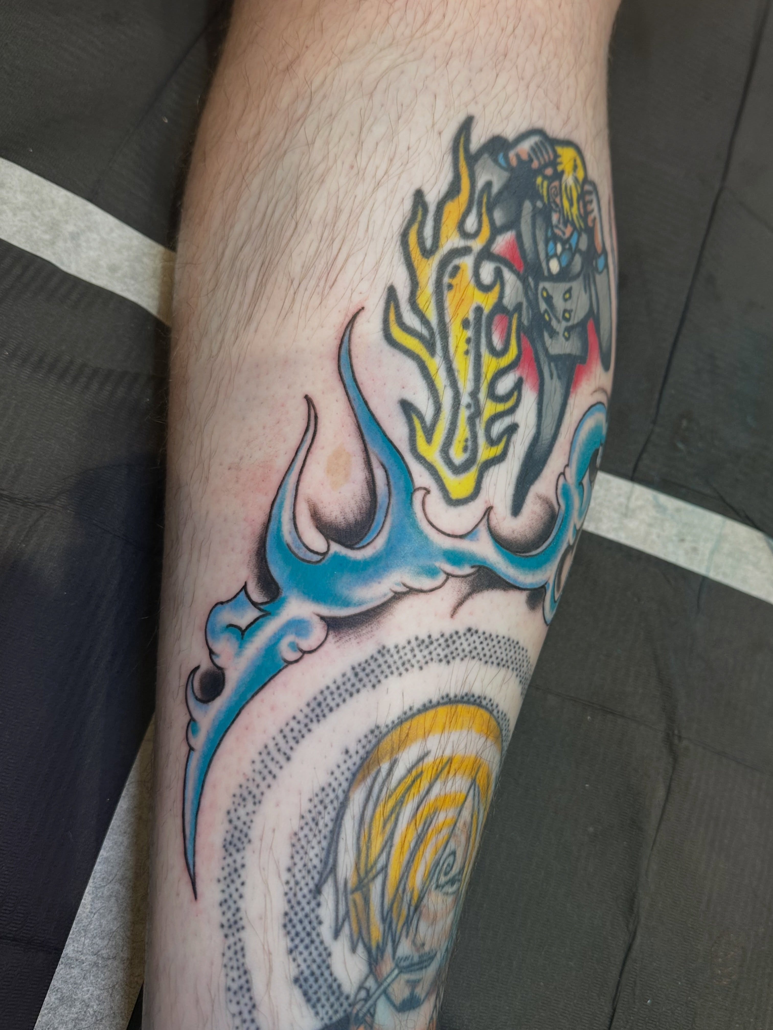 Tattoo by @callme.tvulture — dotwork, anime