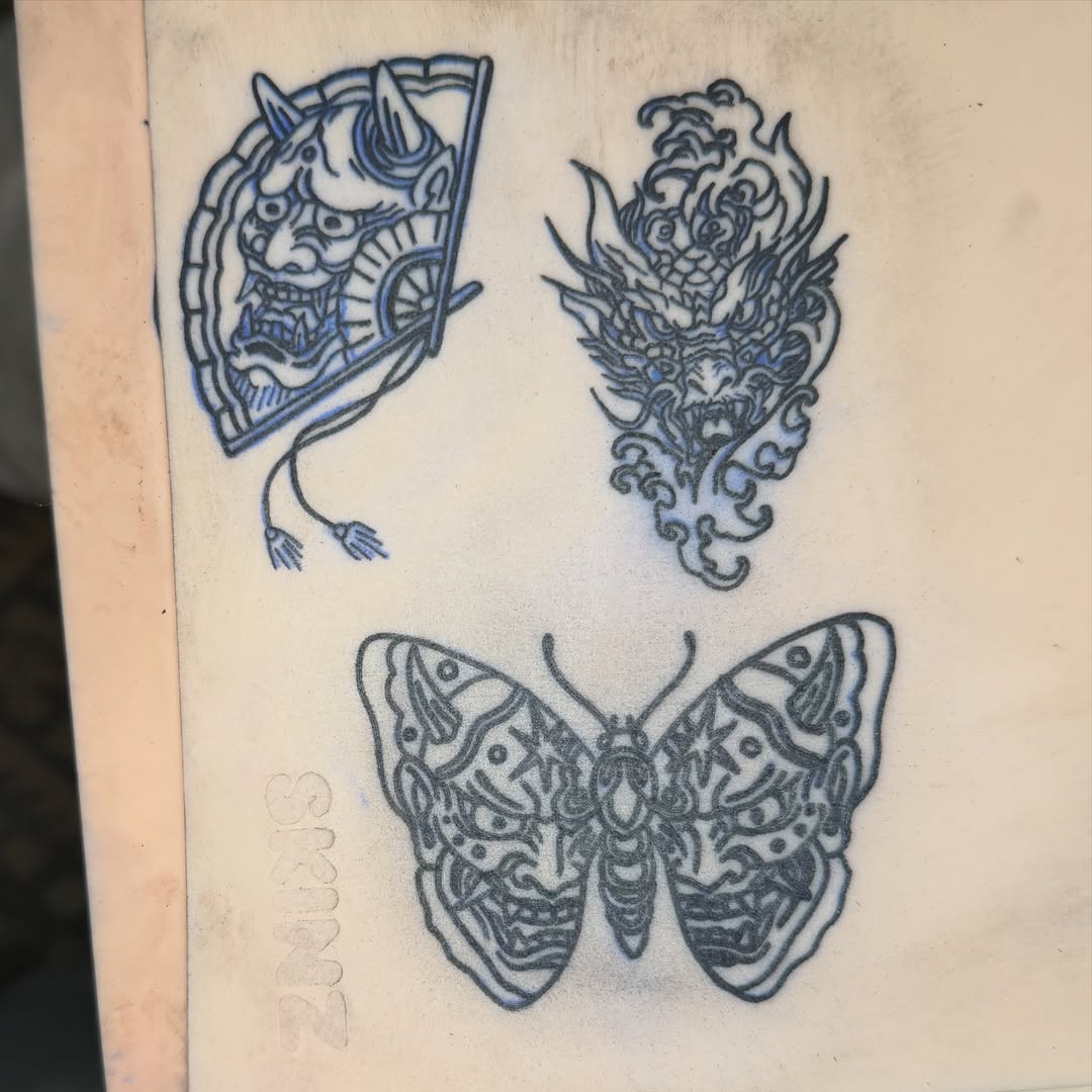Butterfly American traditional tattoo on the forearm by Addison Bruce