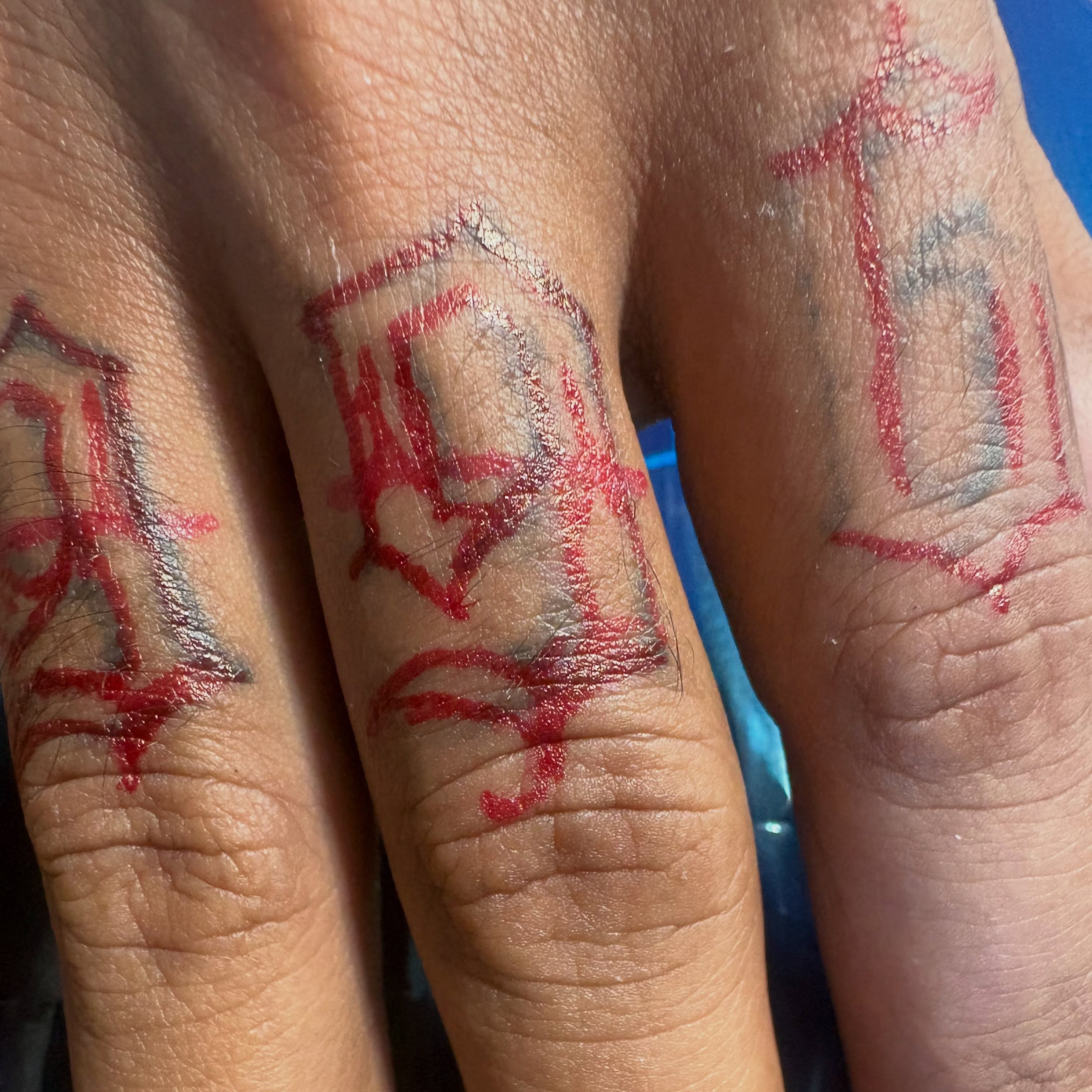 Lettering lettering script tattoo on the hand by D. Davis