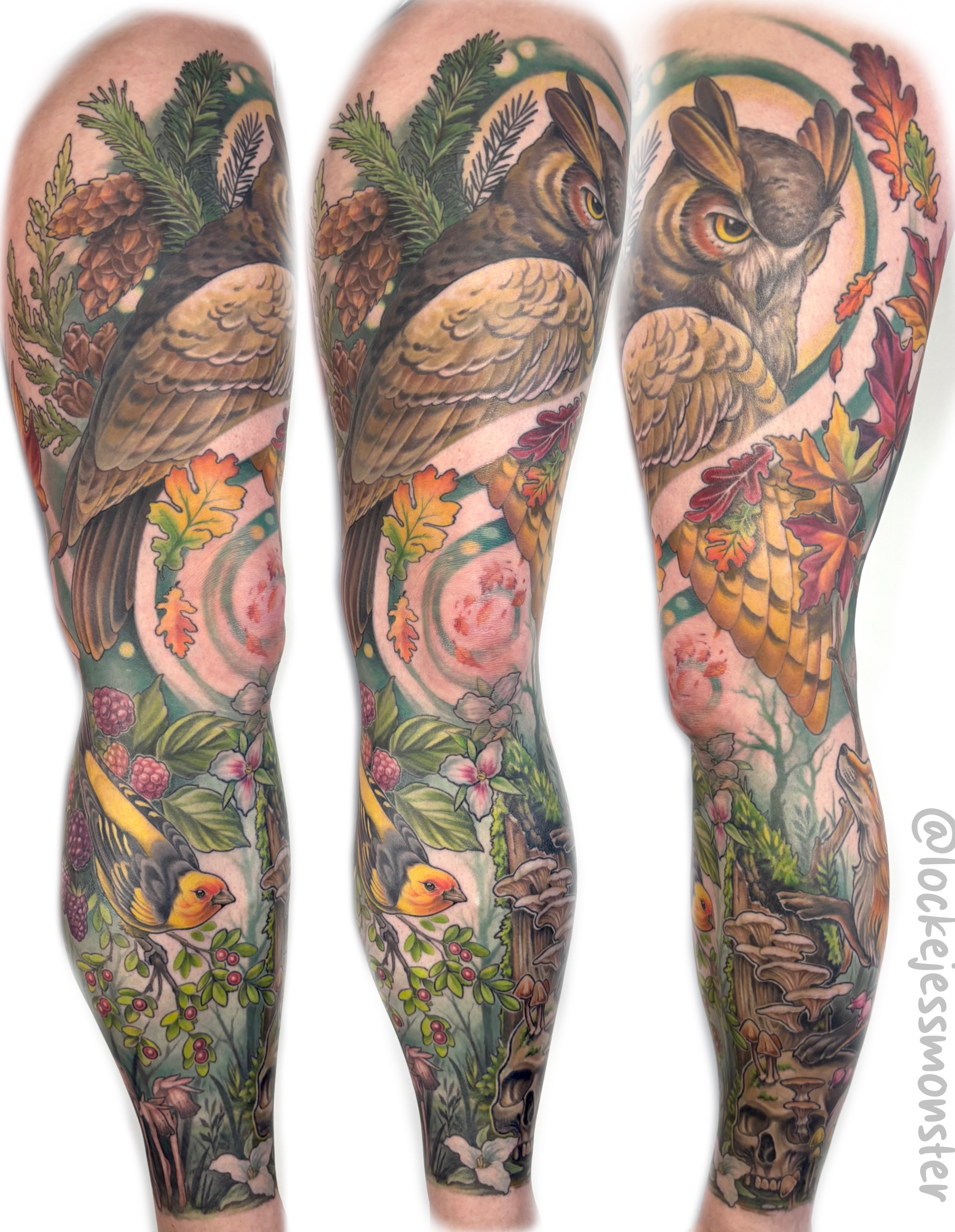 Tattoo by @lockejessmonster โ realism, dotwork