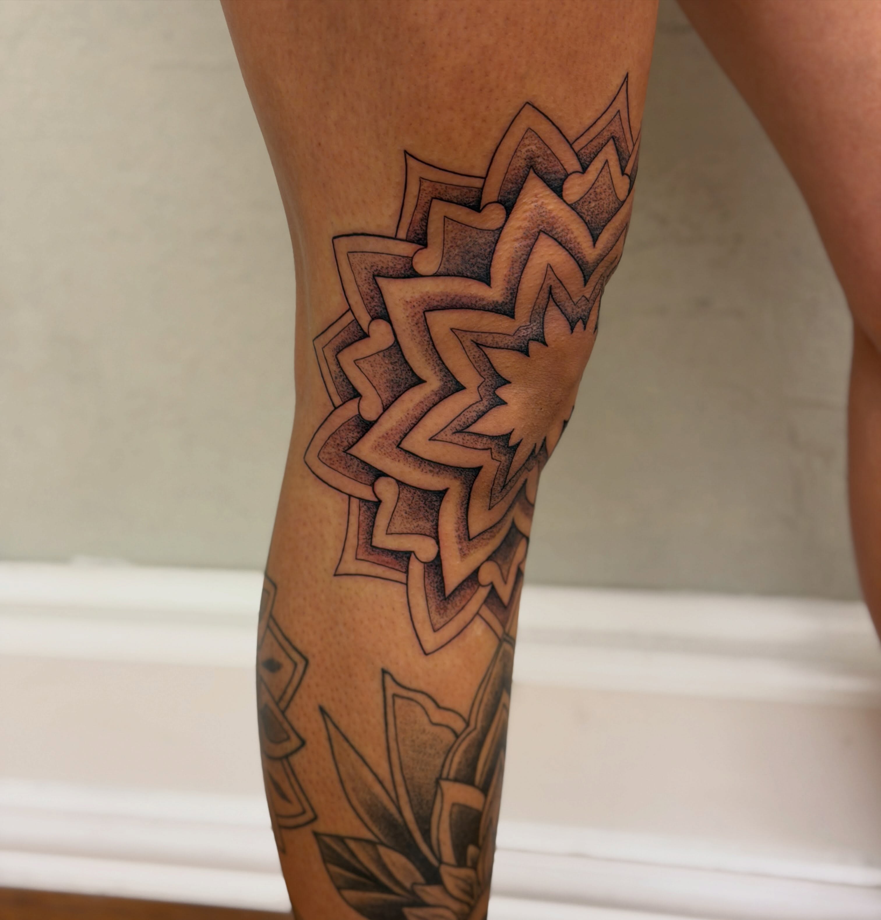 Geometric pattern geometric tattoo on the forearm by Raul Najera Tattoo, Plano, Texas