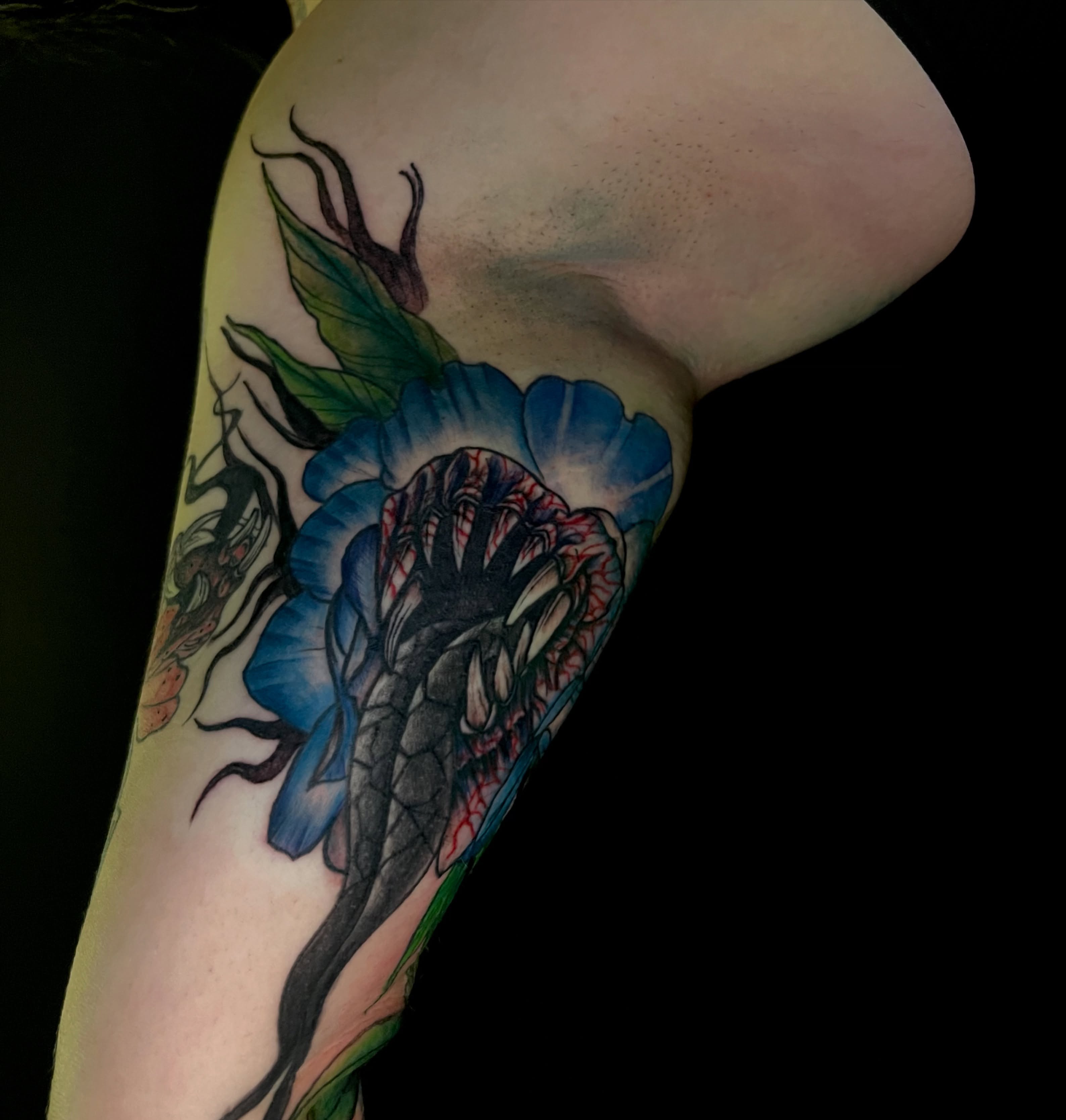 Tattoo by @tat2garrett — american_traditional, dotwork