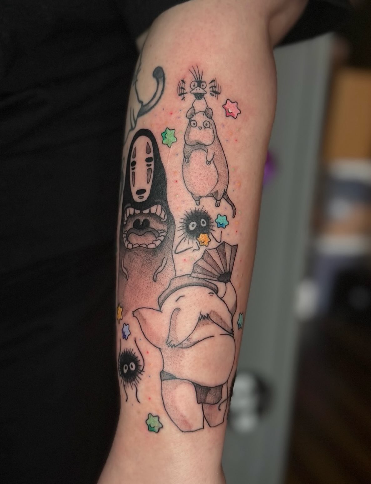 Studio portrait anime tattoo on the forearm by Brandi 🕷, Mentor, Ohio