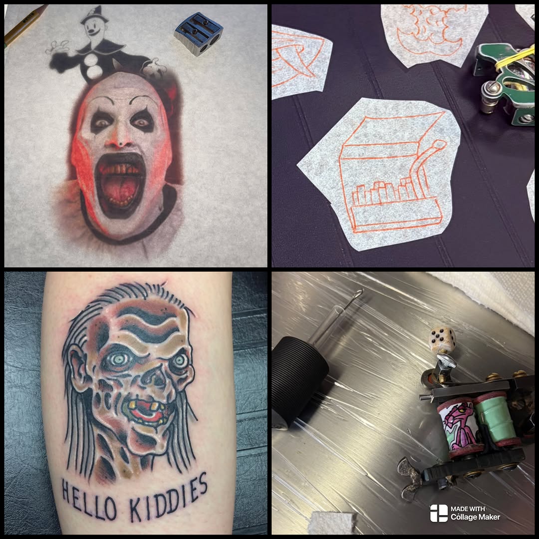 Clown realism tattoo on the forearm by Vudu Tattooer