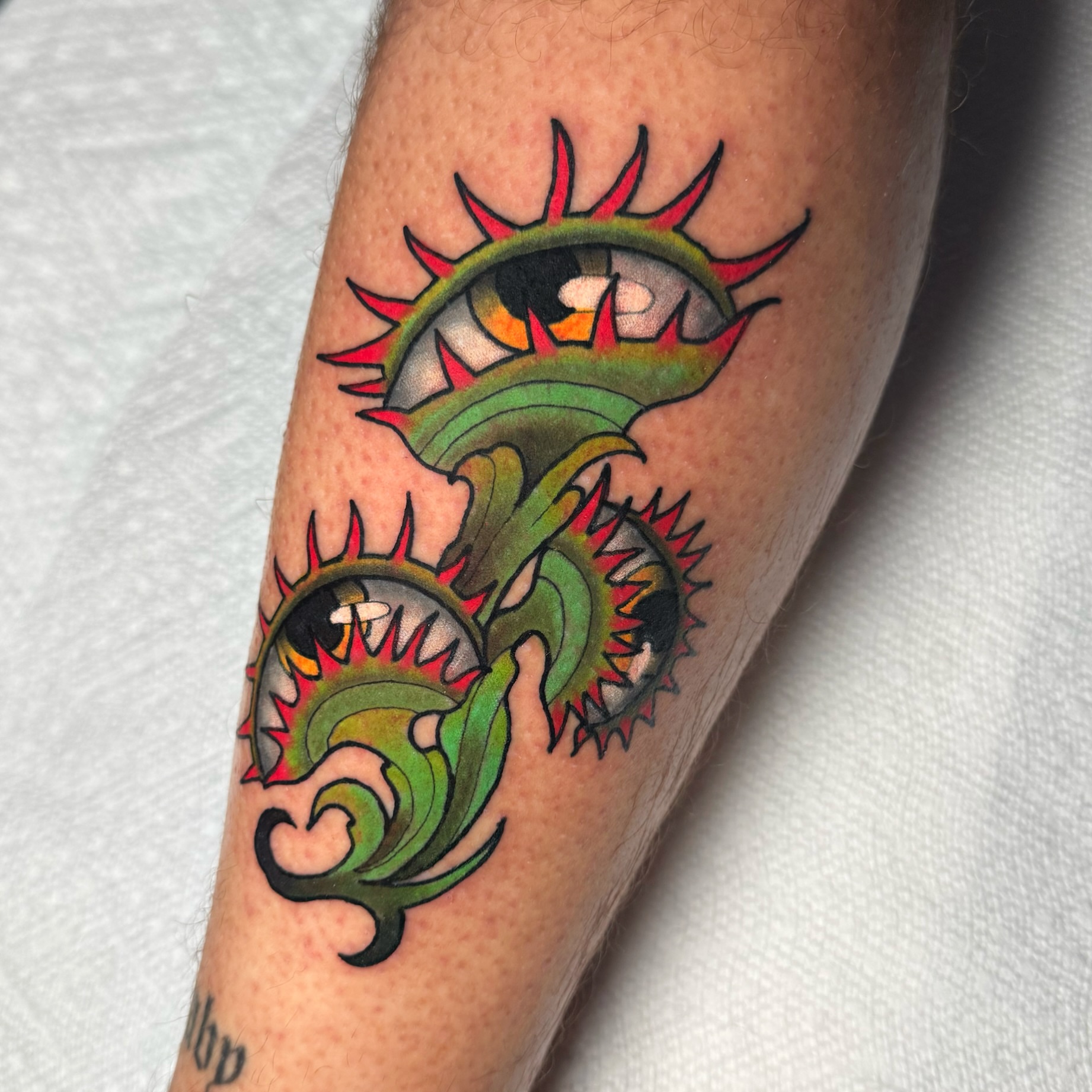 Eye with dragon American traditional tattoo on the forearm by ๐ ๐ต๐๐๐๐๐ ๐ฎ๐๐๐๐๐๐๐๐๐