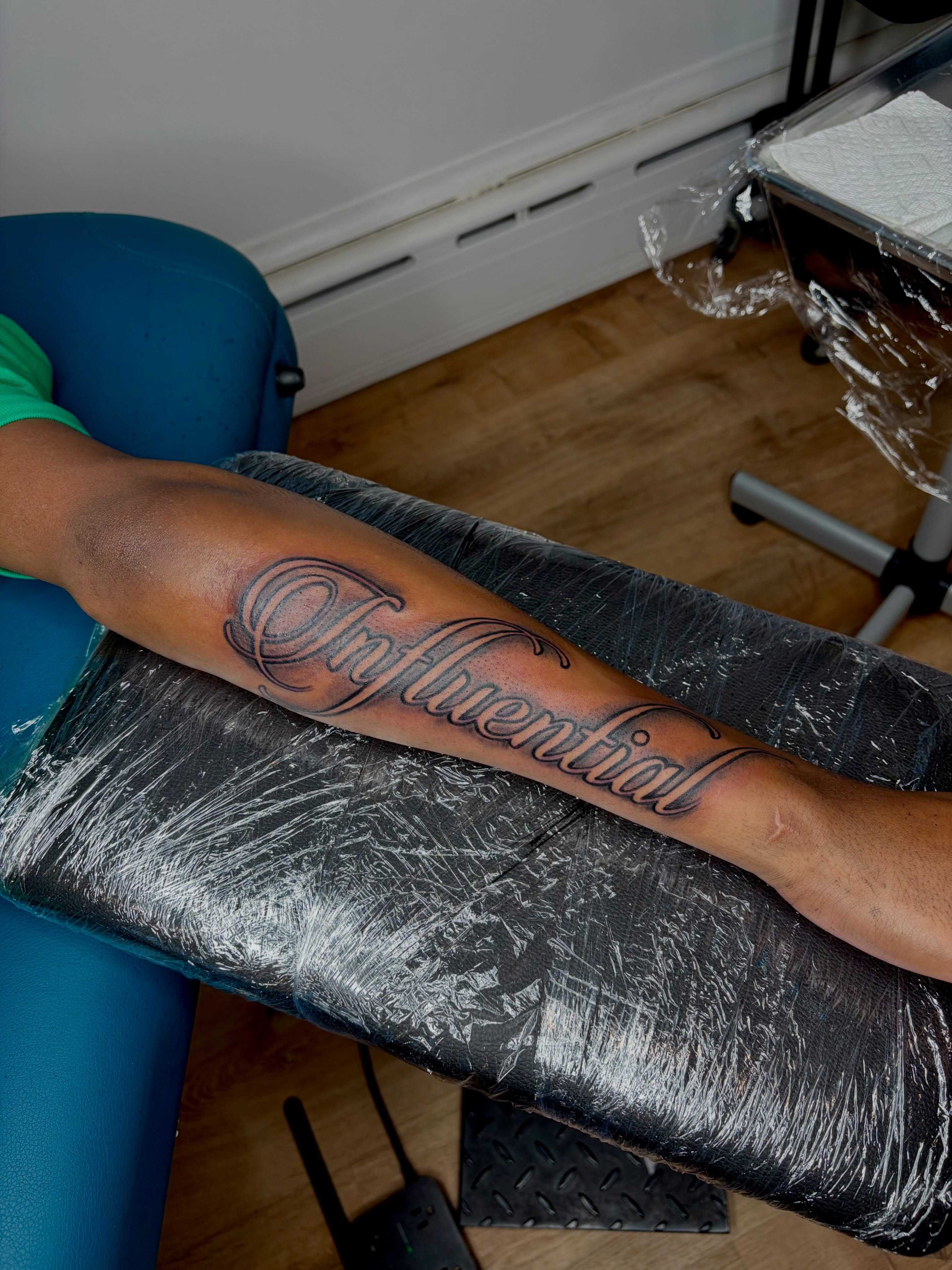 Tattoo by @blaynetat2 — lettering_script
