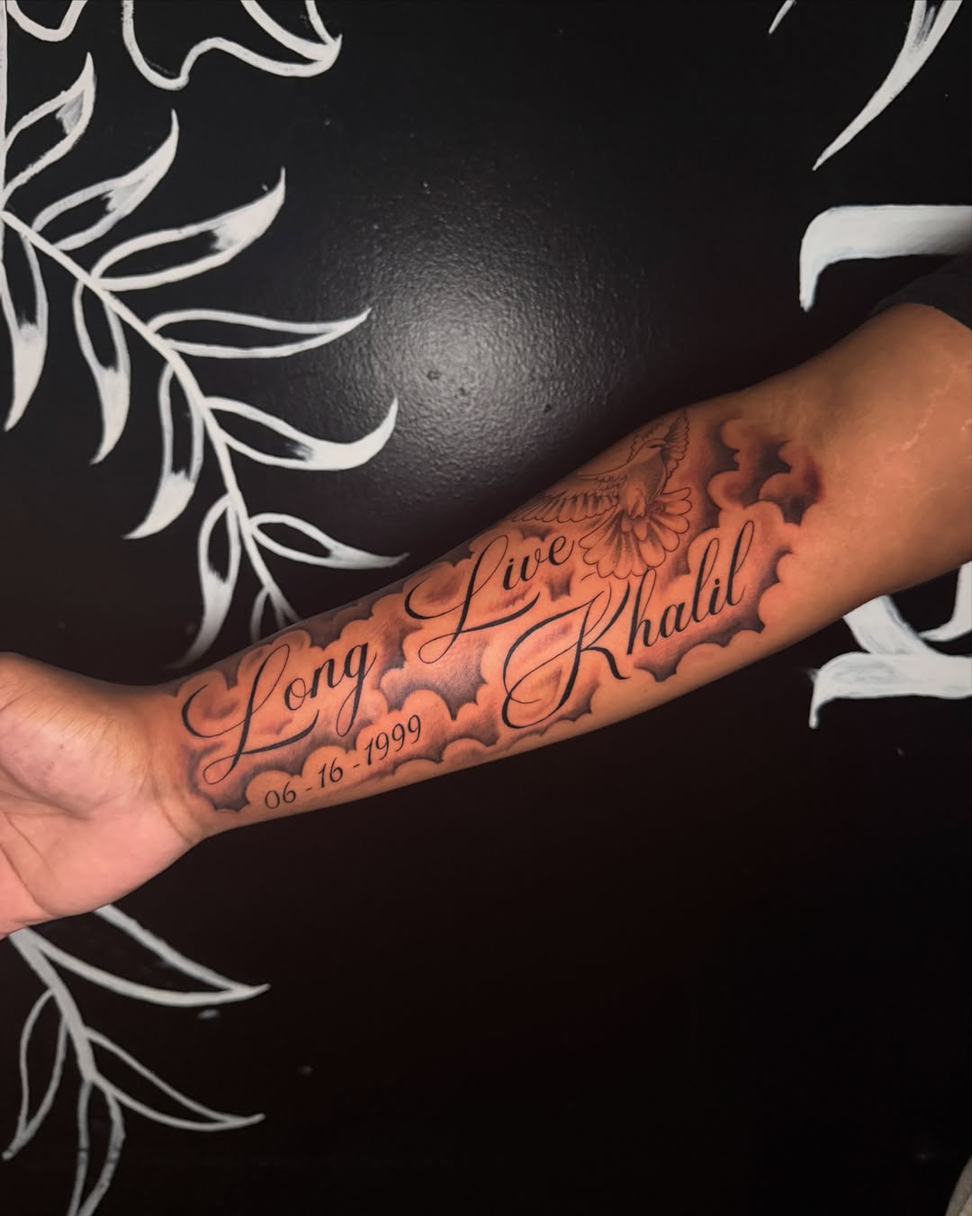 Memorial tattoo lettering script tattoo on the forearm by ๐๐ข๐ฃ๐ฑ ๐๐ฆ๐ฑ๐ฌ ๐๏ธ