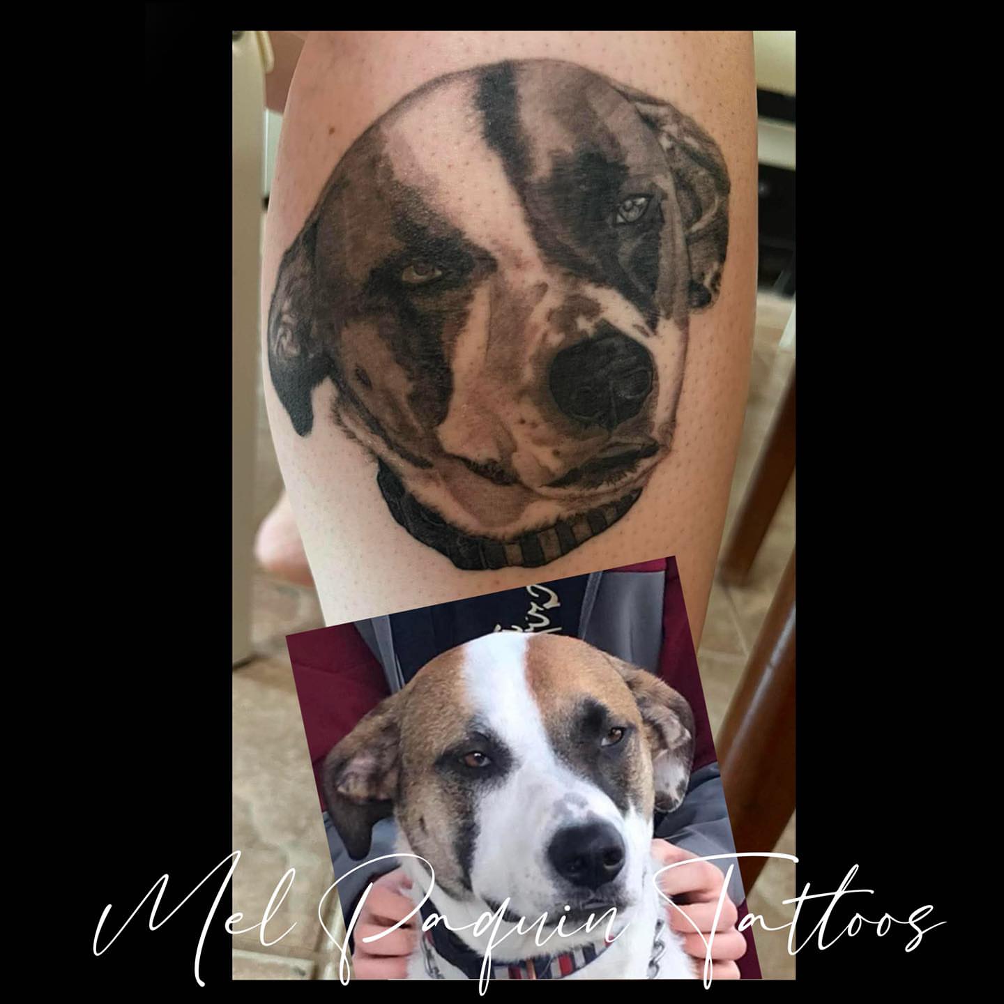 Tattoo by @melpaquintattoos — realism, dotwork