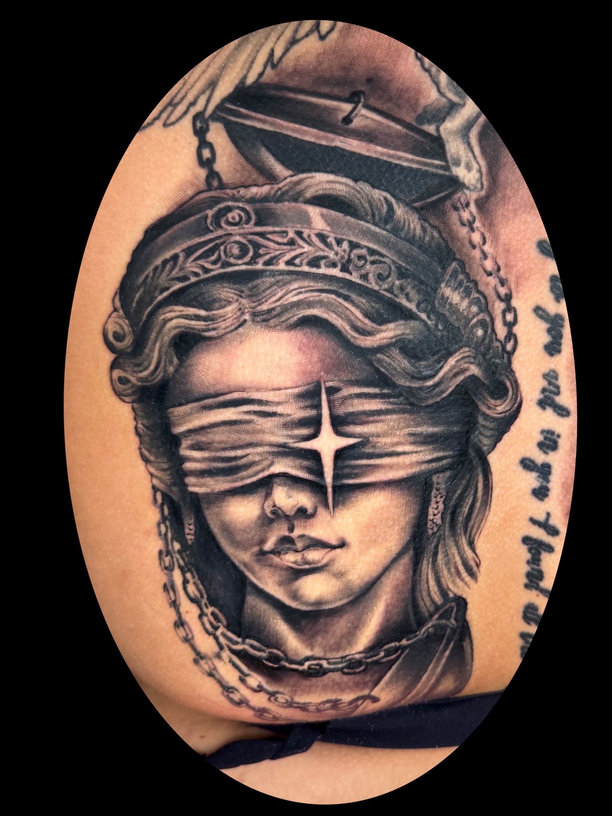 Tattoo by @scuba.steve.tattoos — black_and_grey, realism
