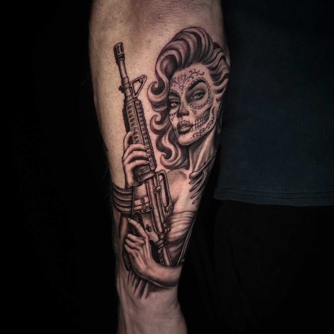 Tattoo by @corycabletattoos — black_and_grey, realism