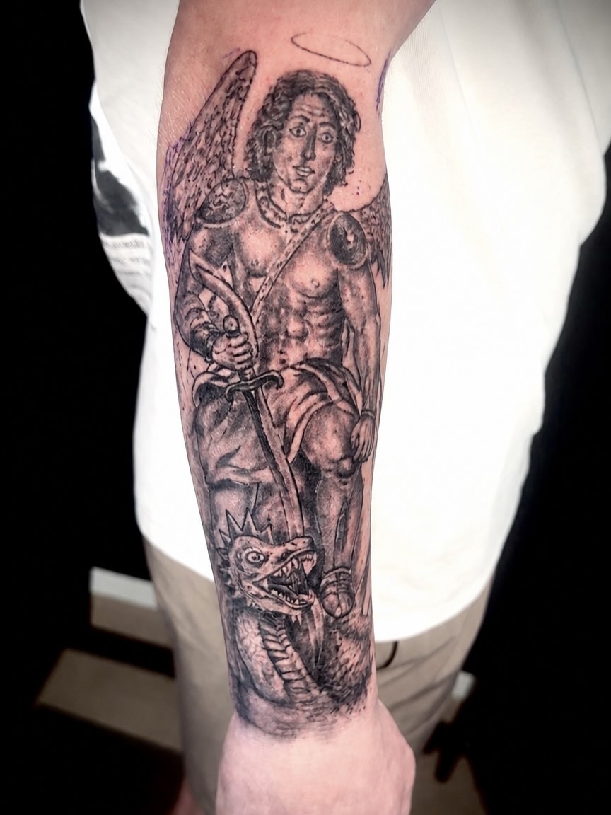 Tattoo by @romanstarkey_ — realism, black_and_grey