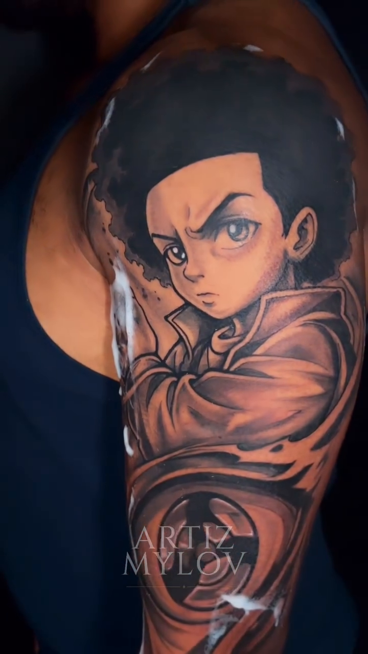 Huey Freeman anime tattoo by Love