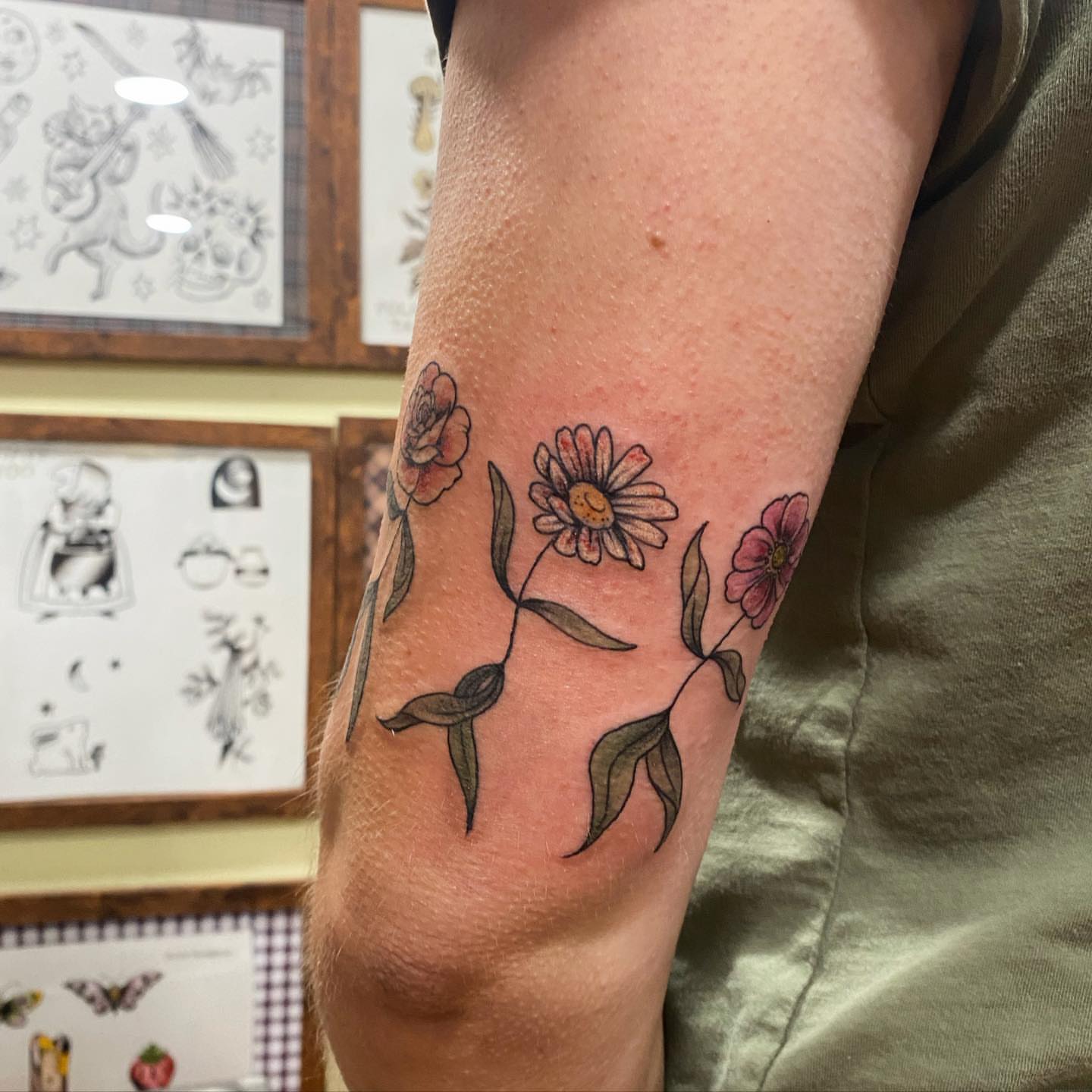Flowers dotwork tattoo on the forearm by adrienne mae ❀