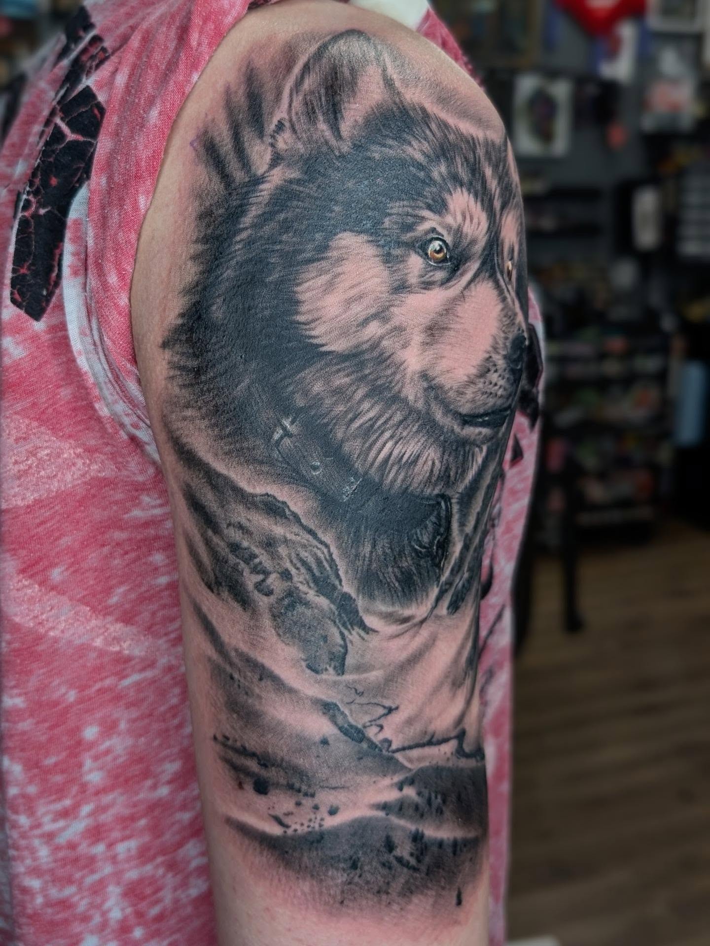 Tattoo by @hew_hoff — realism, black_and_grey