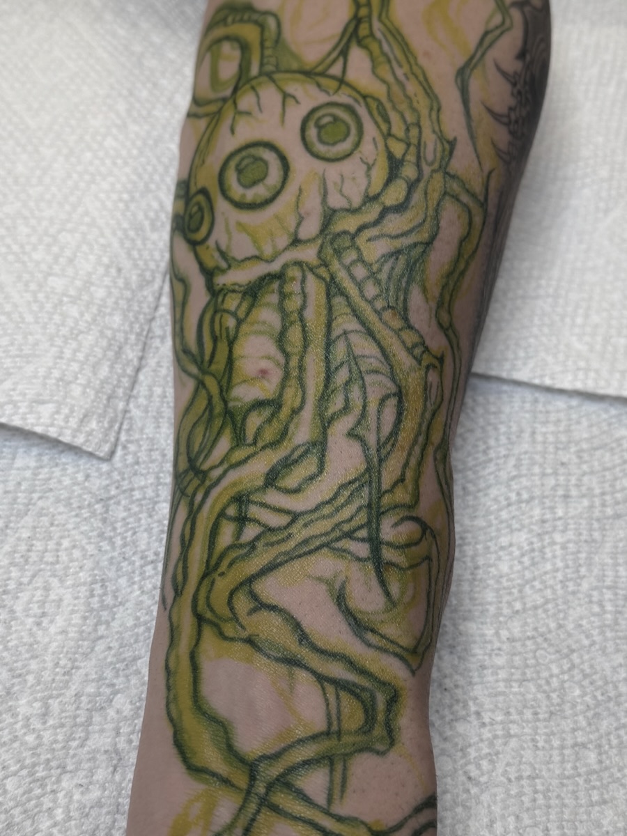 Tattoo by @tattoosbymarlee_ — dotwork, surrealism