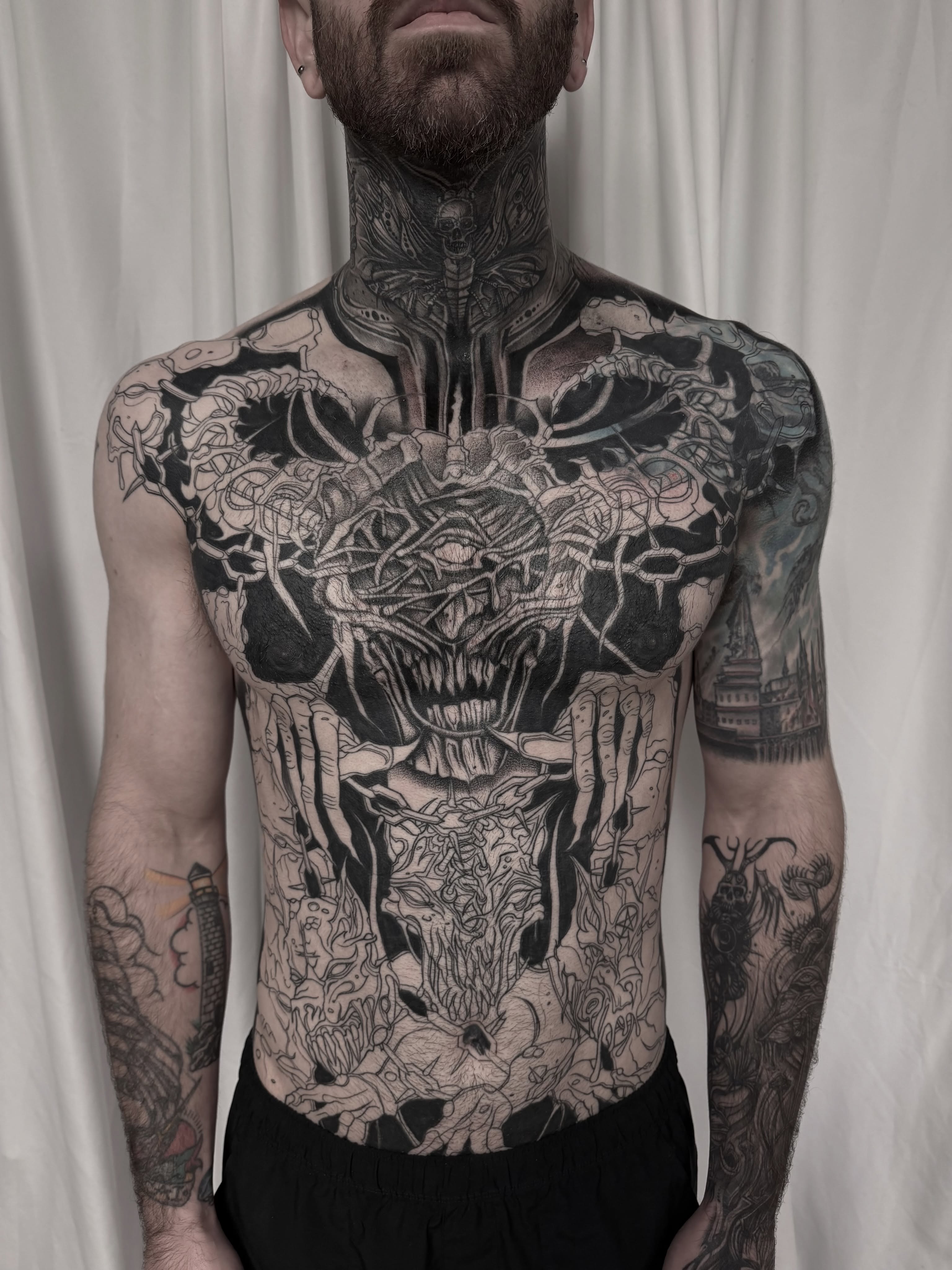 Tattoo by @tattoosbymarlee_ — dark_realism, black_and_grey